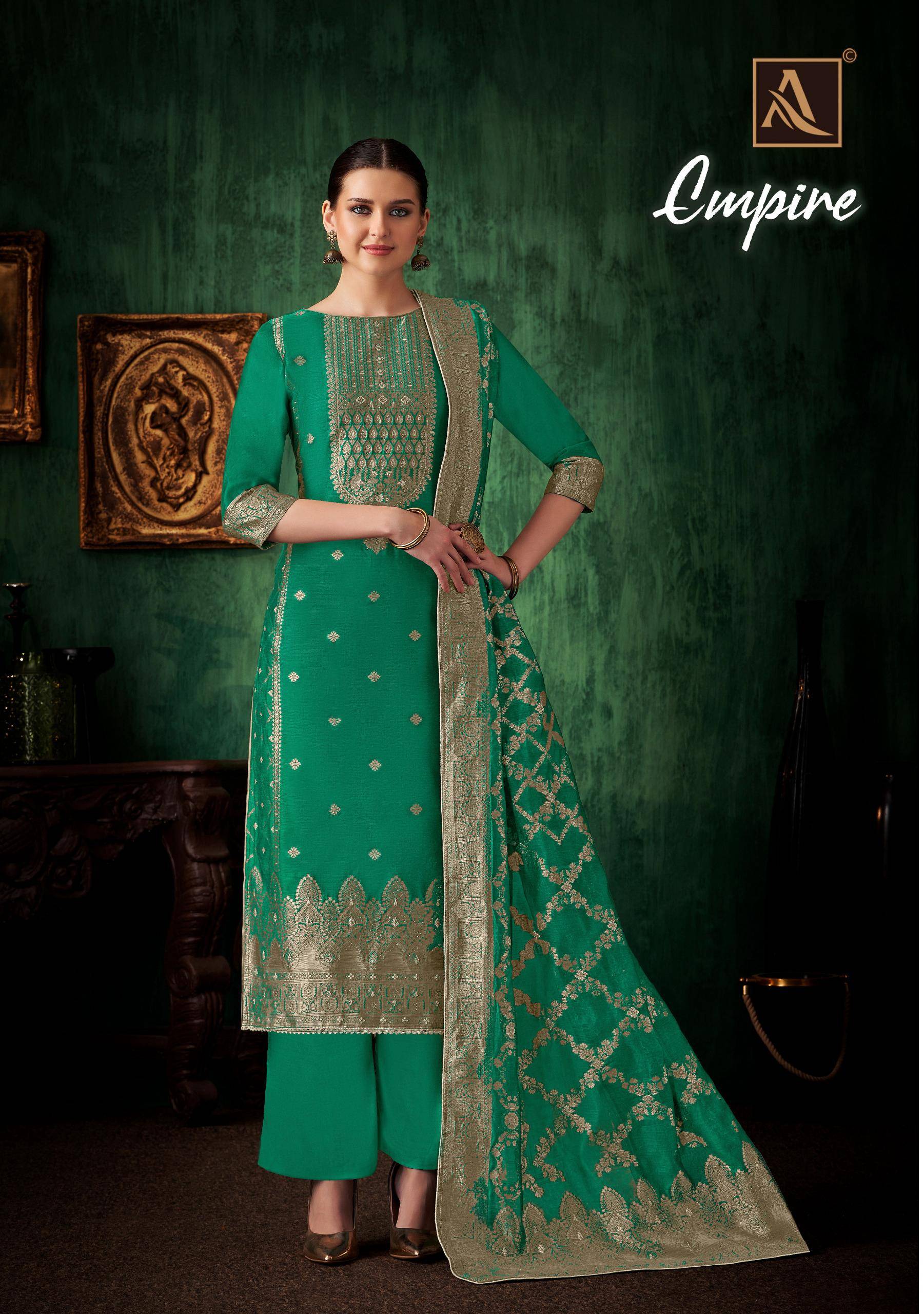 Empire By Alok Suit 1730-001 To 1730-006 Series Beautiful Festive Suits Colorful Stylish Fancy Casual Wear & Ethnic Wear Pure Jacquard Dresses At Wholesale Price