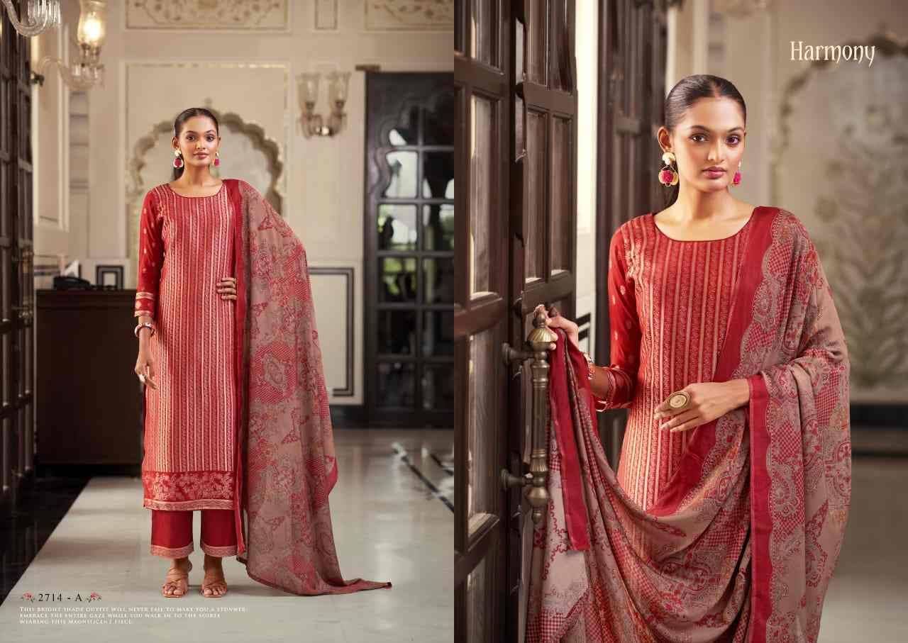 Harmony By Sargam Prints 2714-A To 2714-D Series Beautiful Festive Suits Stylish Fancy Colorful Casual Wear & Ethnic Wear Bemberg Muslin Jacquard Dresses At Wholesale Price