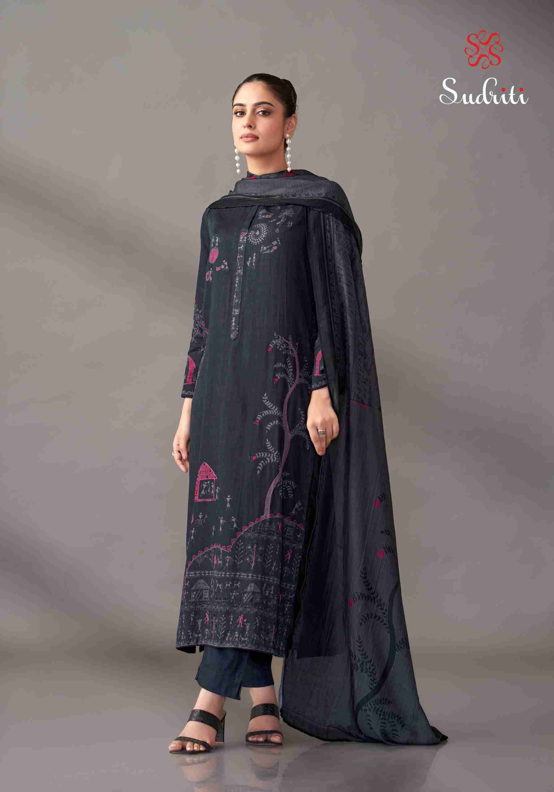 Habiba By Sudriti Beautiful Stylish Festive Suits Fancy Colorful Casual Wear & Ethnic Wear & Ready To Wear Satin Print Dresses At Wholesale Price