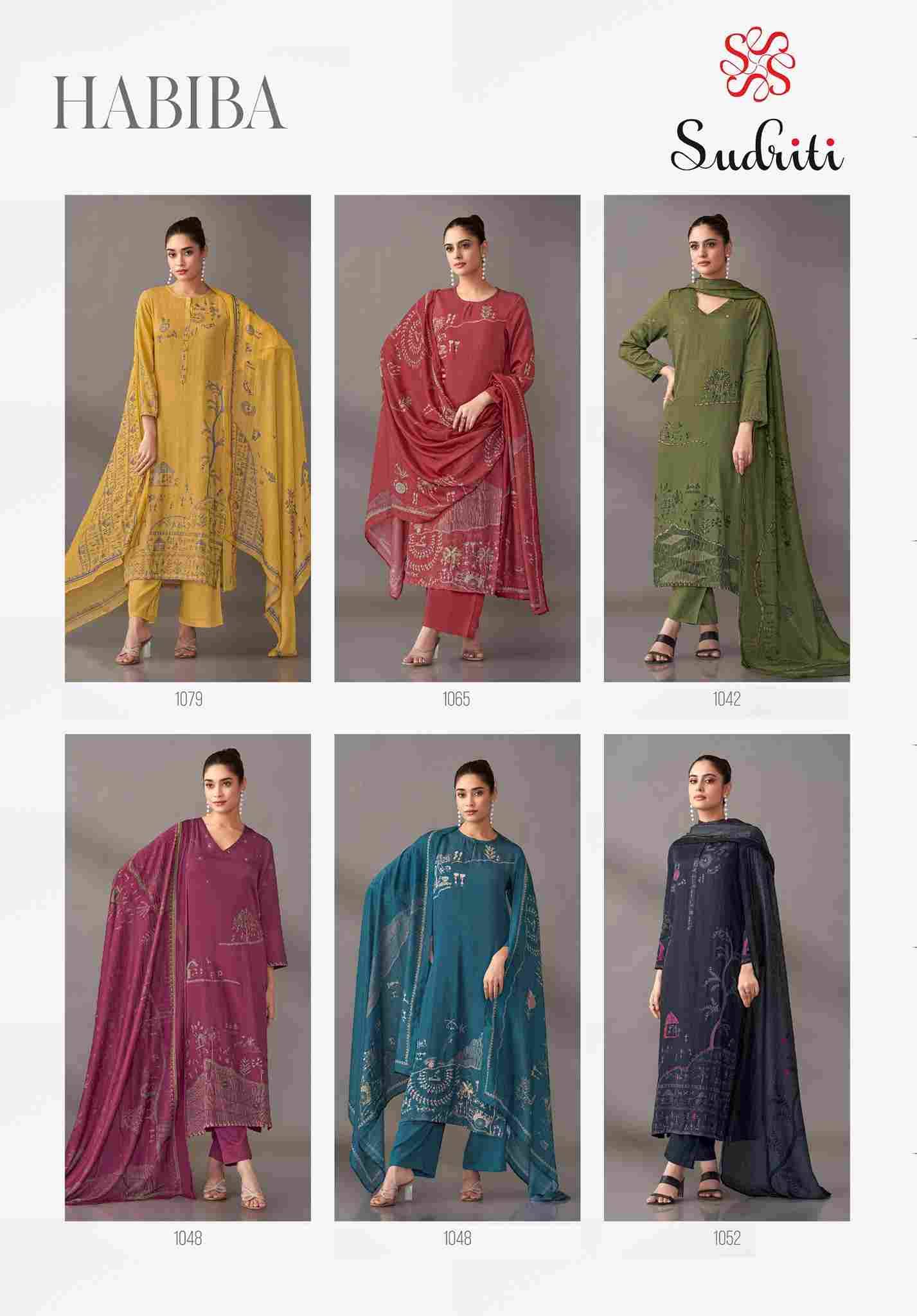 Habiba By Sudriti Beautiful Stylish Festive Suits Fancy Colorful Casual Wear & Ethnic Wear & Ready To Wear Satin Print Dresses At Wholesale Price