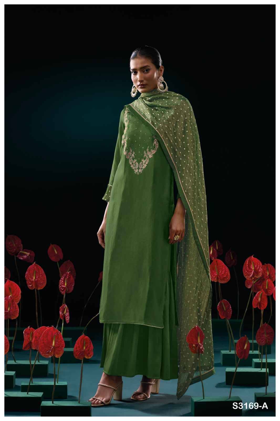Lillias-3169 By Ganga Fashion 3169-A To 3169-C Series Beautiful Festive Suits Colorful Stylish Fancy Casual Wear & Ethnic Wear Pure Bemberg Silk Dresses At Wholesale Price