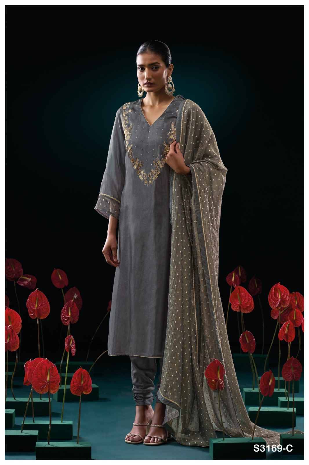 Lillias-3169 By Ganga Fashion 3169-A To 3169-C Series Beautiful Festive Suits Colorful Stylish Fancy Casual Wear & Ethnic Wear Pure Bemberg Silk Dresses At Wholesale Price