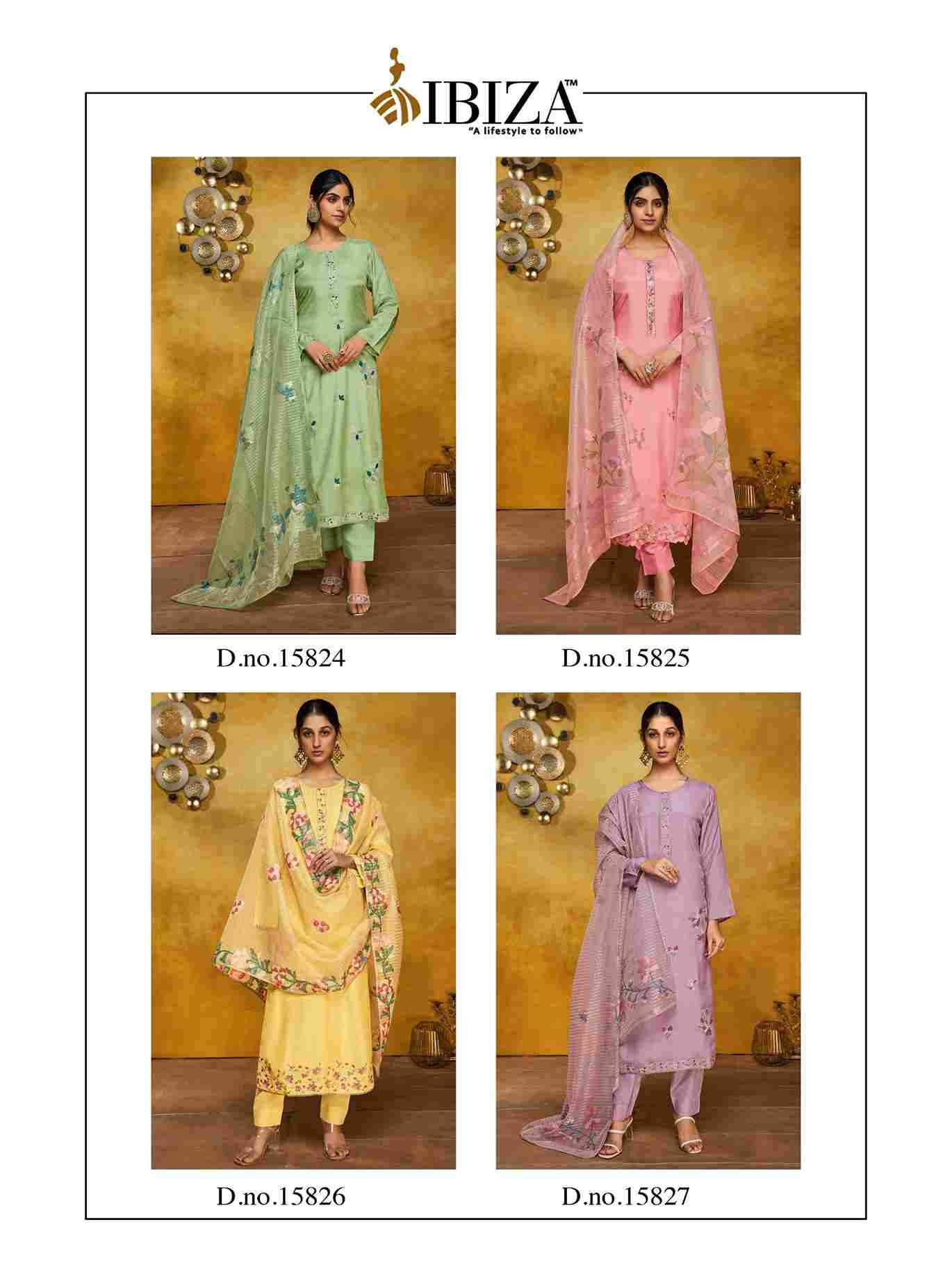Lavender By Ibiza 15824 To 15827 Series Designer Festive Suits Beautiful Fancy Stylish Colorful Party Wear & Occasional Wear Pure Bemberg Muslin Dresses At Wholesale Price