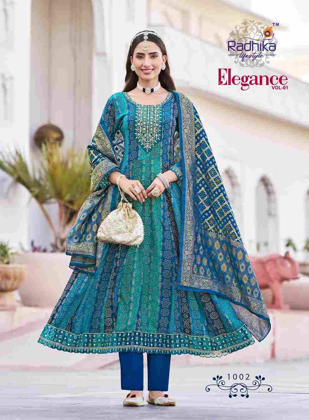 Elegance Vol-1 By Radhika Lifestyle 1001 To 1008 Series Beautiful Festive Suits Colorful Stylish Fancy Casual Wear & Ethnic Wear Rayon Print Dresses At Wholesale Price