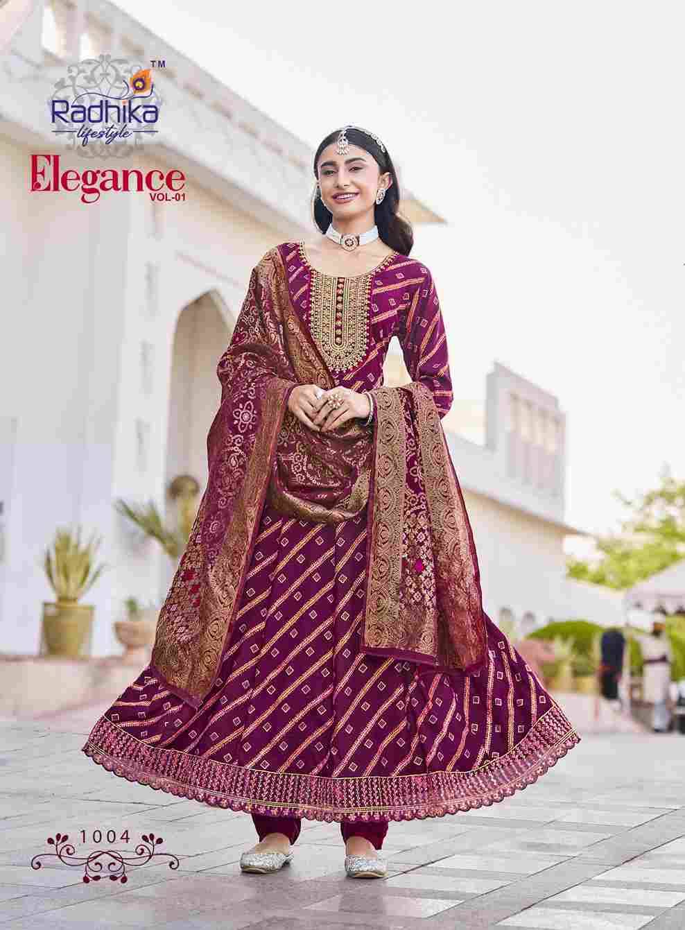 Elegance Vol-1 By Radhika Lifestyle 1001 To 1008 Series Beautiful Festive Suits Colorful Stylish Fancy Casual Wear & Ethnic Wear Rayon Print Dresses At Wholesale Price