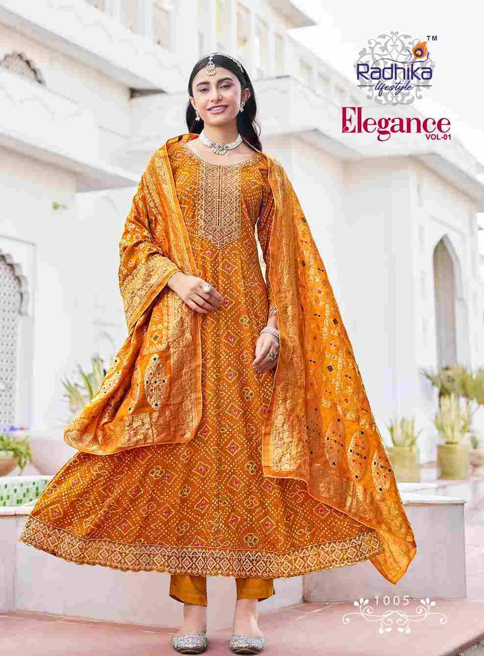 Elegance Vol-1 By Radhika Lifestyle 1001 To 1008 Series Beautiful Festive Suits Colorful Stylish Fancy Casual Wear & Ethnic Wear Rayon Print Dresses At Wholesale Price