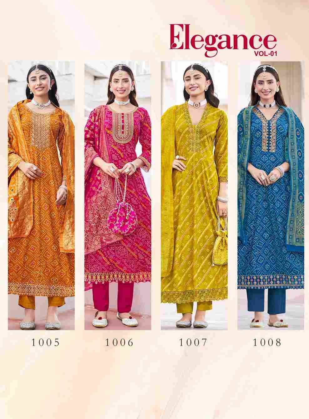Elegance Vol-1 By Radhika Lifestyle 1001 To 1008 Series Beautiful Festive Suits Colorful Stylish Fancy Casual Wear & Ethnic Wear Rayon Print Dresses At Wholesale Price