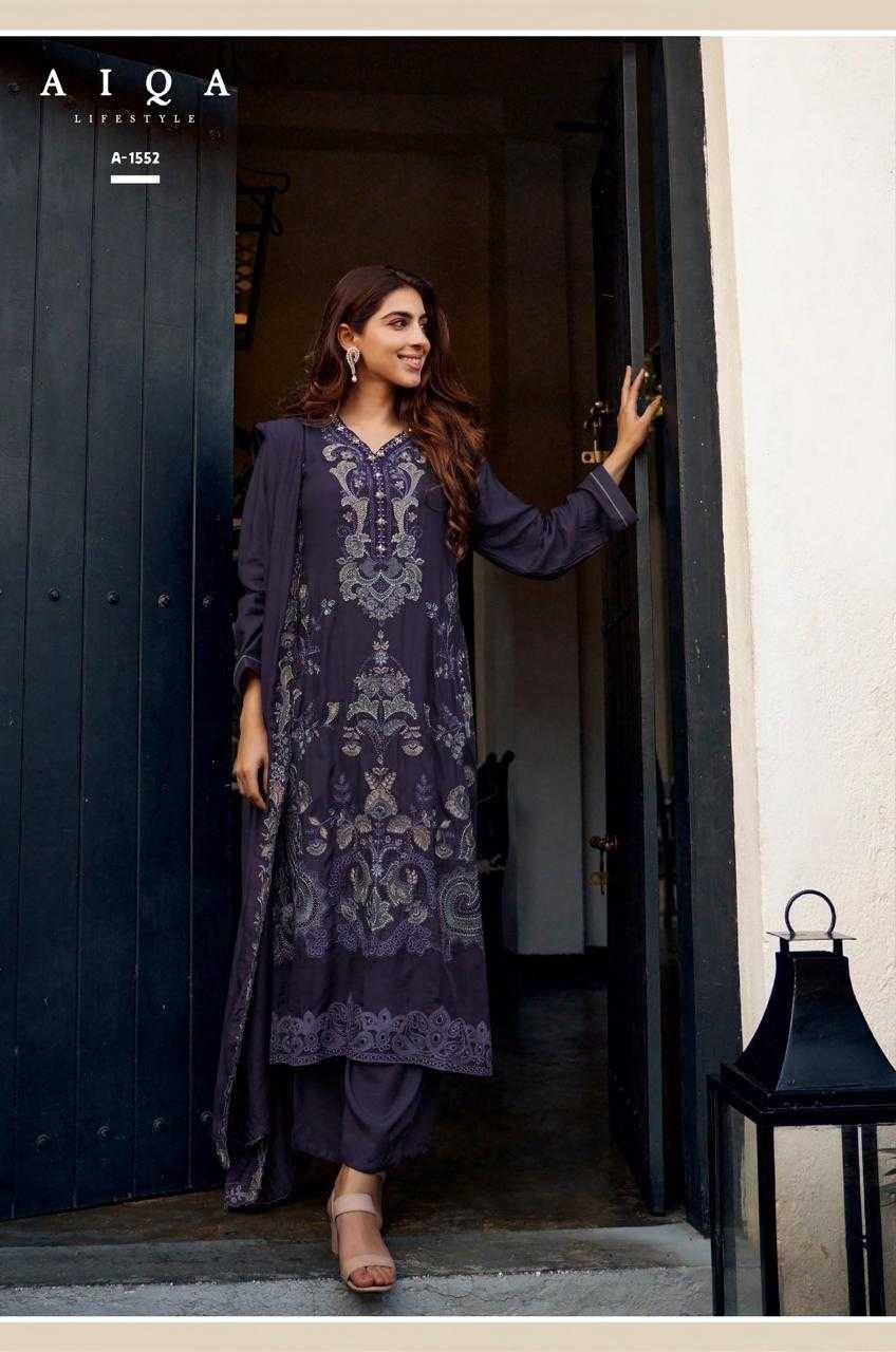 Wes By Aiqa 1549 To 1554 Series Beautiful Festive Suits Colorful Stylish Fancy Casual Wear & Ethnic Wear Pure Bemberg Silk With Work Dresses At Wholesale Price