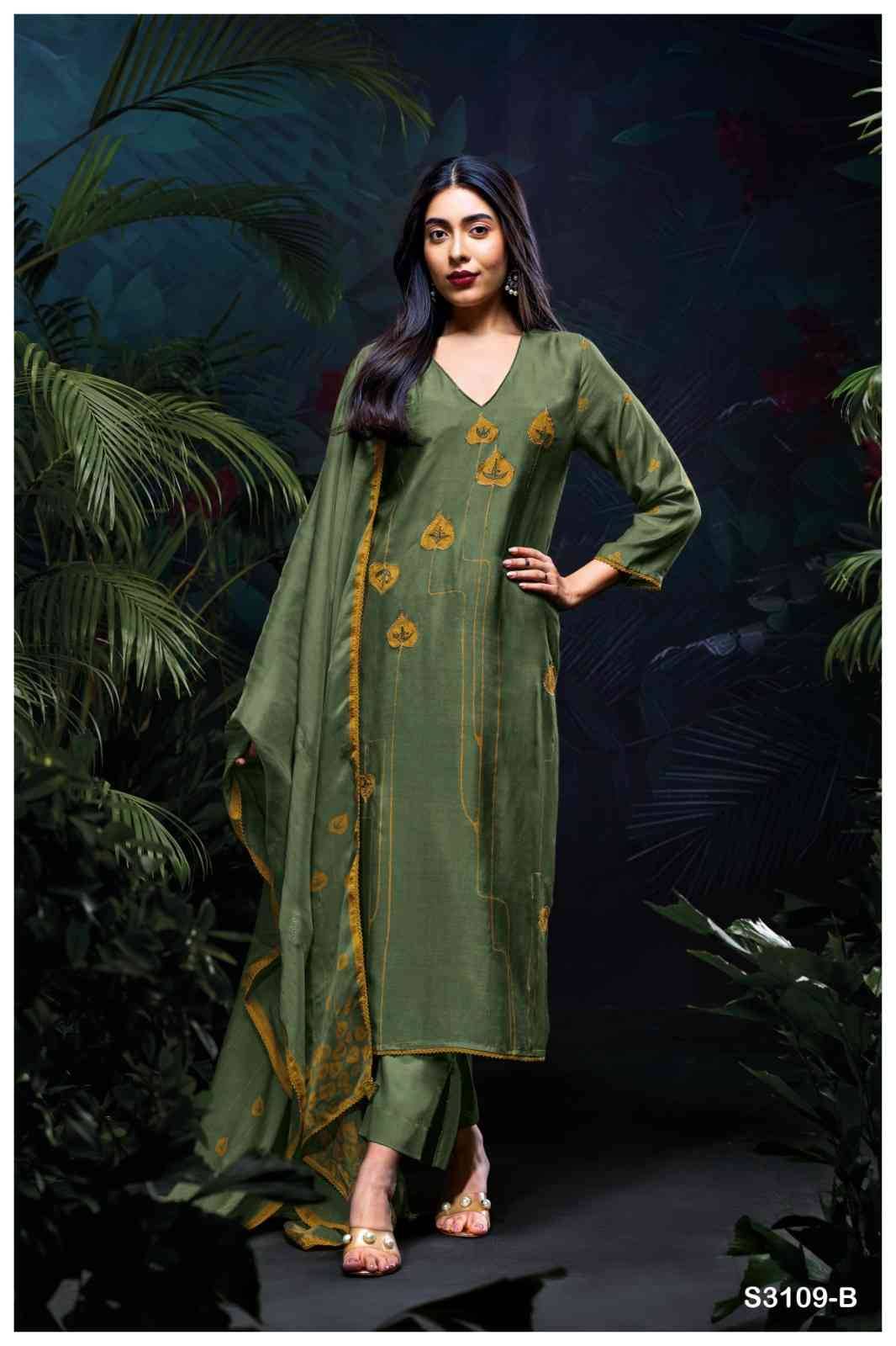Sriti-3109 By Ganga Fashion 3109-A To 3109-D Series Beautiful Festive Suits Colorful Stylish Fancy Casual Wear & Ethnic Wear Pure Bemberg Silk Dresses At Wholesale Price