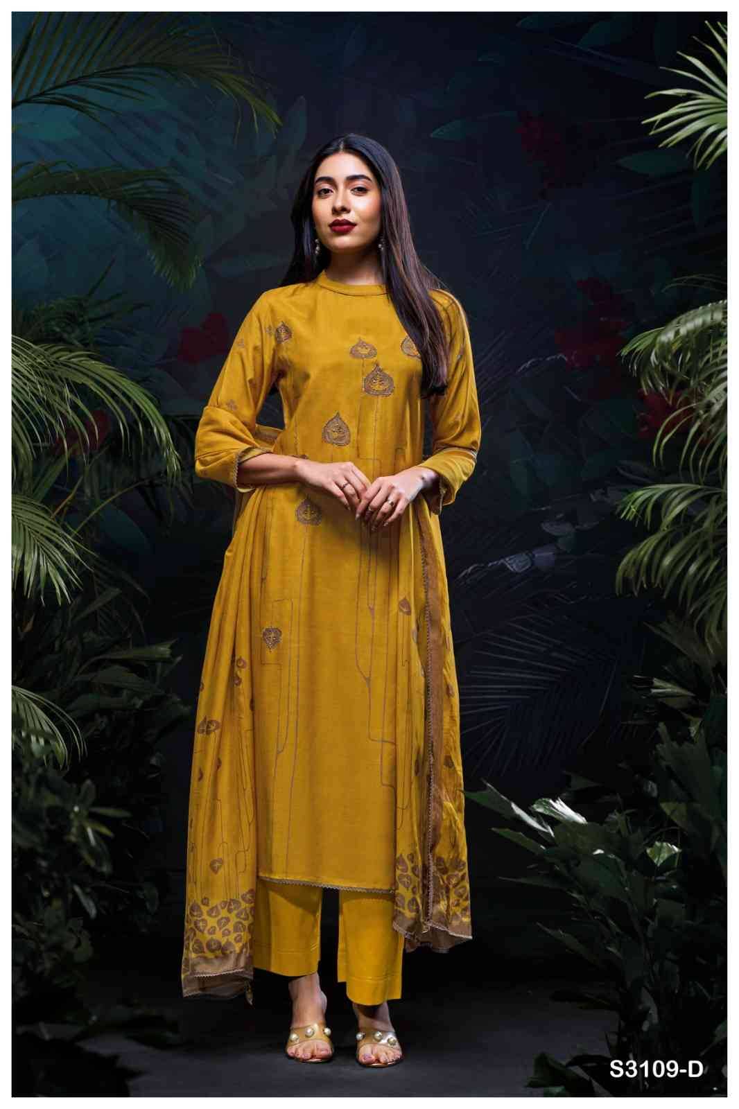 Sriti-3109 By Ganga Fashion 3109-A To 3109-D Series Beautiful Festive Suits Colorful Stylish Fancy Casual Wear & Ethnic Wear Pure Bemberg Silk Dresses At Wholesale Price