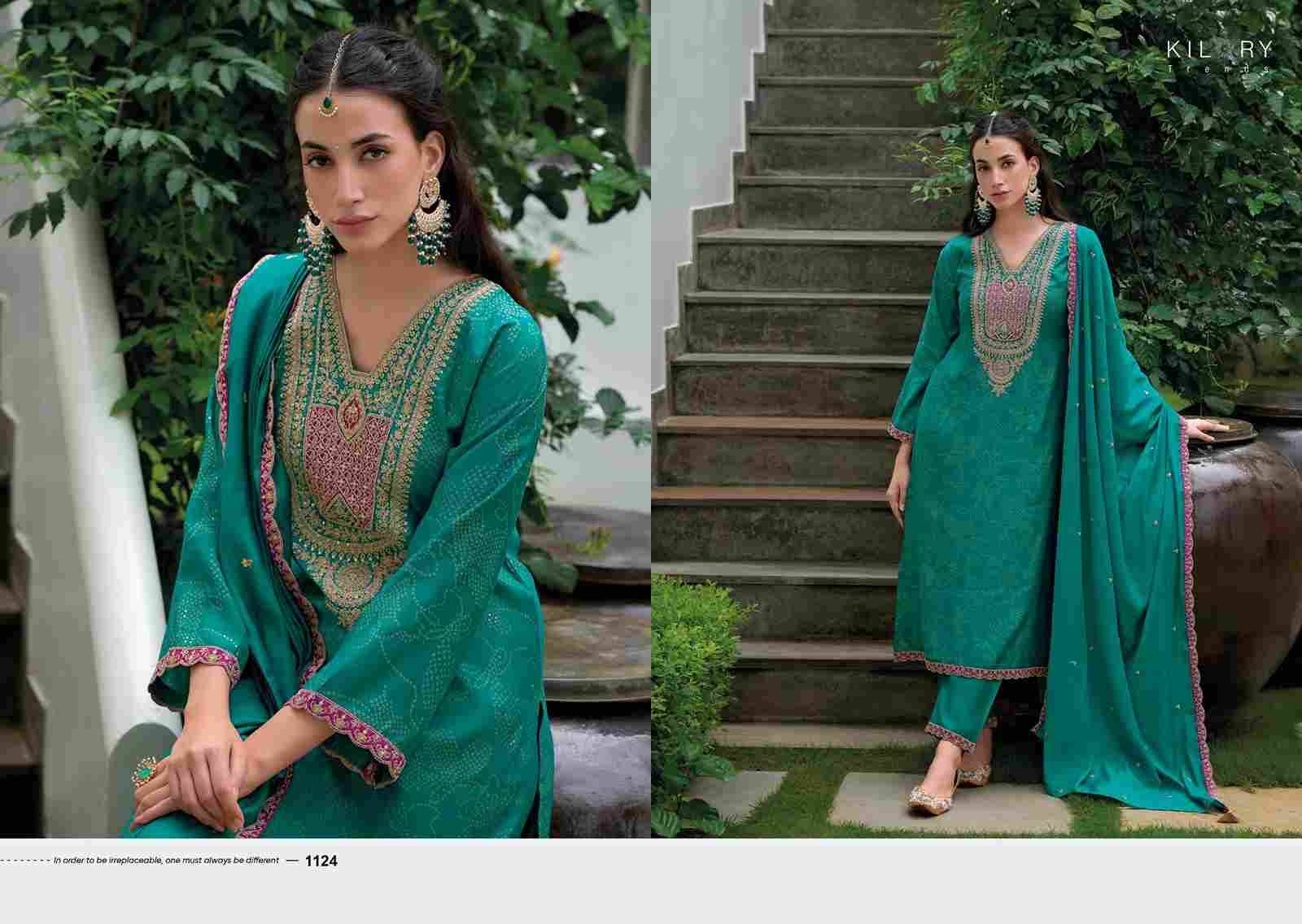 The Story Of Bandhej By Kilory 1121 To 1128 Series Beautiful Festive Suits Colorful Stylish Fancy Casual Wear & Ethnic Wear Pure Viscose Modal Silk Dresses At Wholesale Price