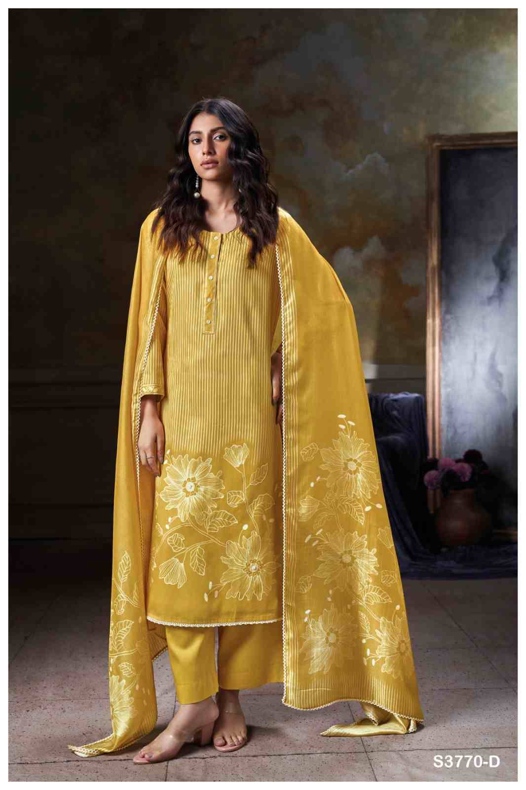 Junia-3770 By Ganga Fashion 3770-A To 3770-D Series Beautiful Festive Suits Colorful Stylish Fancy Casual Wear & Ethnic Wear Pure Cotton Satin Dresses At Wholesale Price