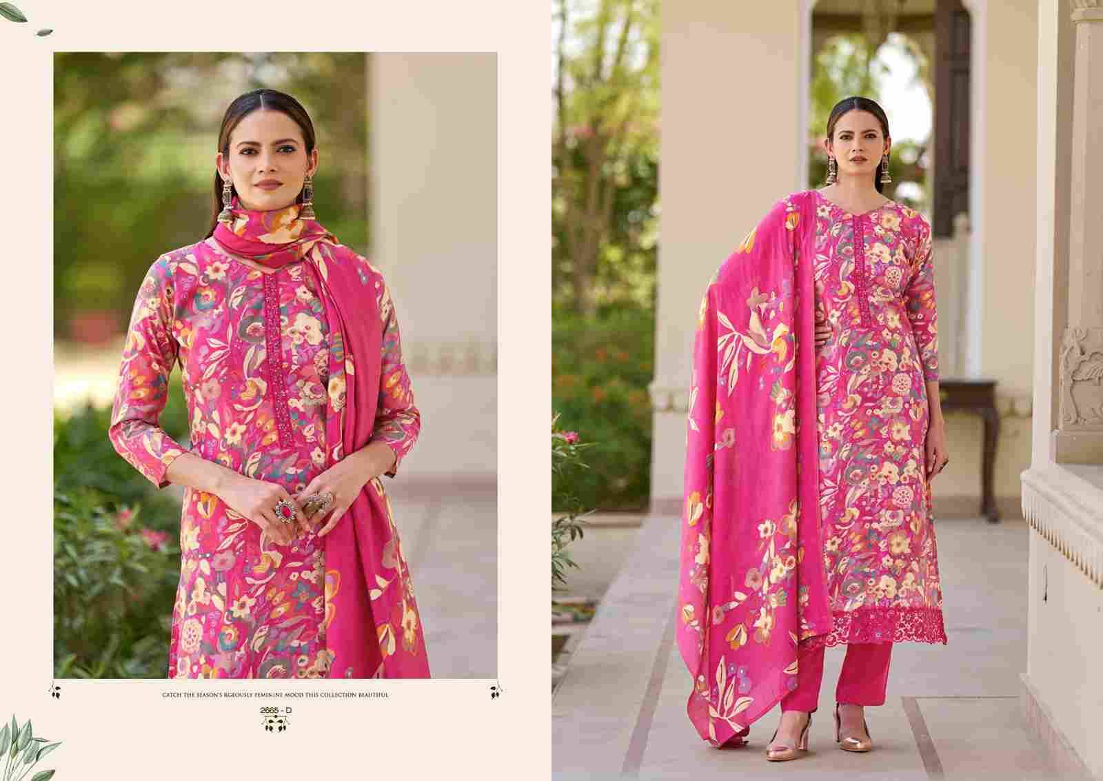 Mari Gold By Sargam Prints 2665-A To 2665-D Series Beautiful Festive Suits Stylish Fancy Colorful Casual Wear & Ethnic Wear Pure Viscose Muslin Print Dresses At Wholesale Price