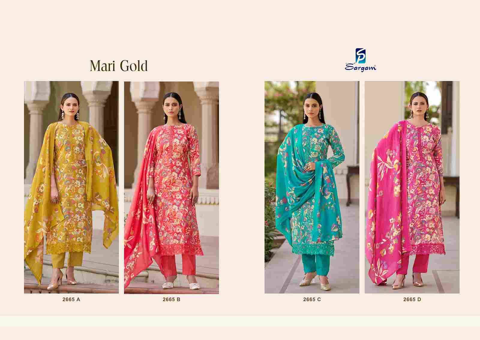 Mari Gold By Sargam Prints 2665-A To 2665-D Series Beautiful Festive Suits Stylish Fancy Colorful Casual Wear & Ethnic Wear Pure Viscose Muslin Print Dresses At Wholesale Price