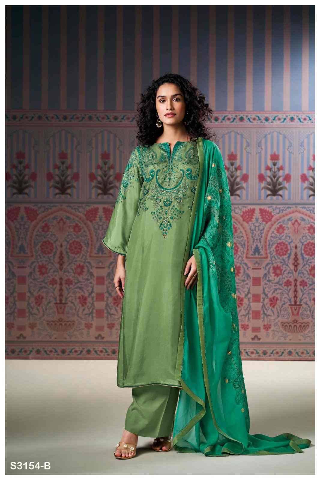 Wynda-3154 By Ganga Fashion 3154-A To 3154-D Series Beautiful Festive Suits Colorful Stylish Fancy Casual Wear & Ethnic Wear Pure Silk Dresses At Wholesale Price