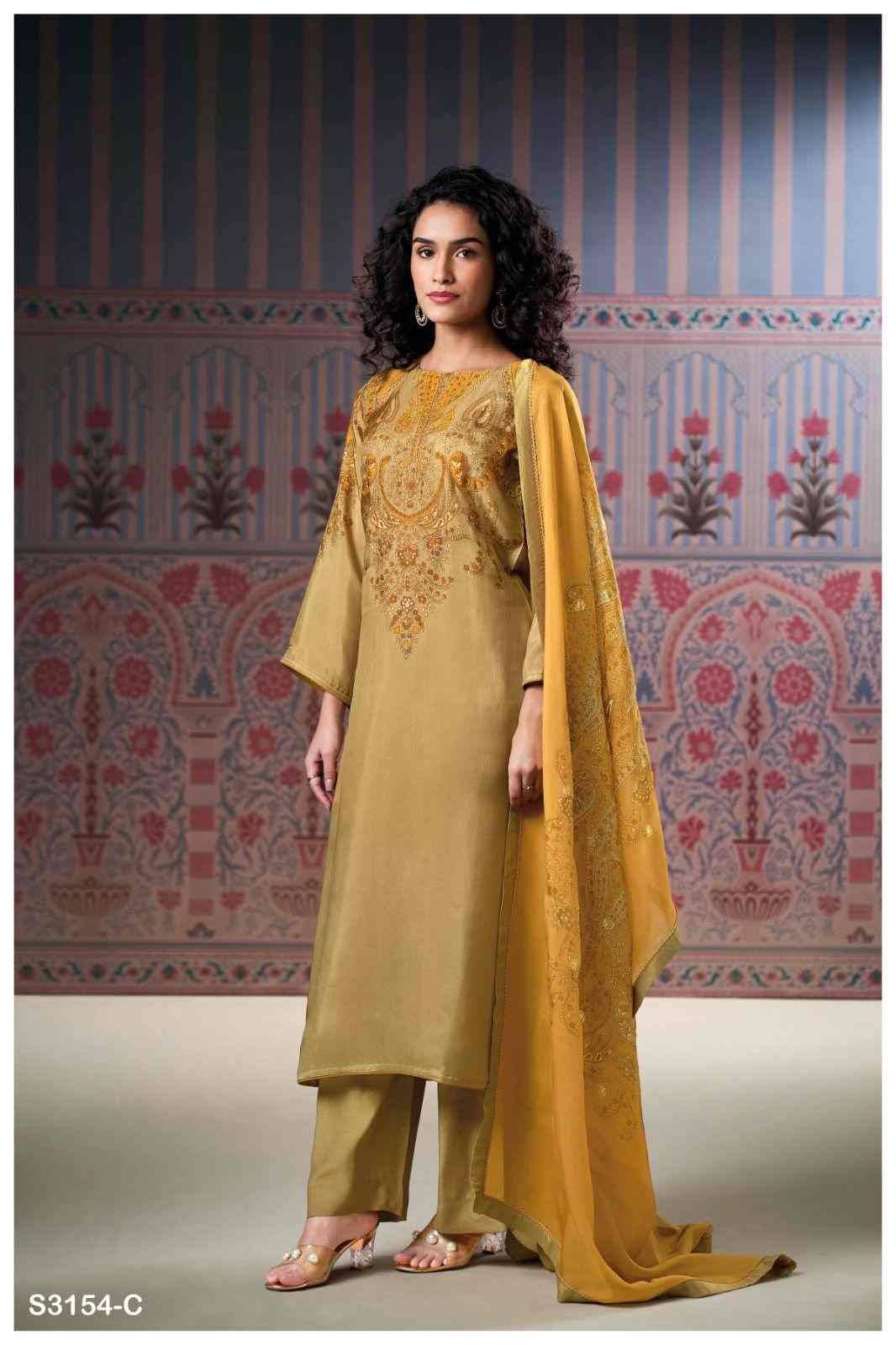 Wynda-3154 By Ganga Fashion 3154-A To 3154-D Series Beautiful Festive Suits Colorful Stylish Fancy Casual Wear & Ethnic Wear Pure Silk Dresses At Wholesale Price