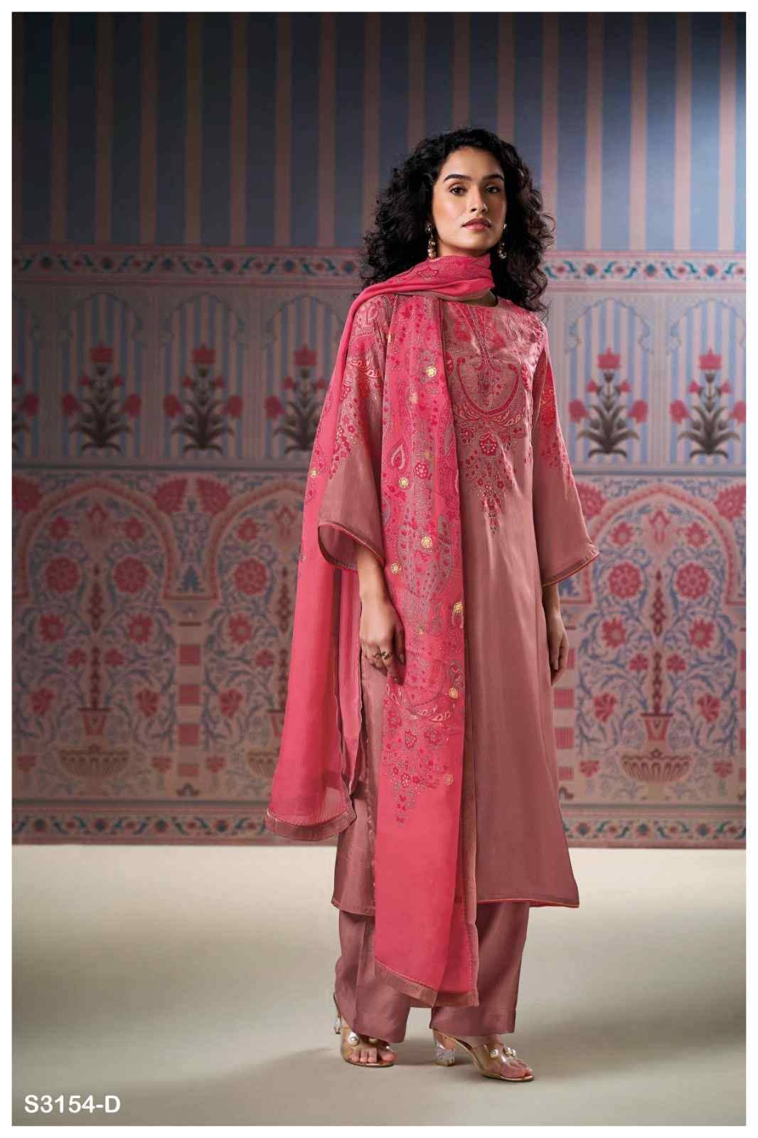 Wynda-3154 By Ganga Fashion 3154-A To 3154-D Series Beautiful Festive Suits Colorful Stylish Fancy Casual Wear & Ethnic Wear Pure Silk Dresses At Wholesale Price