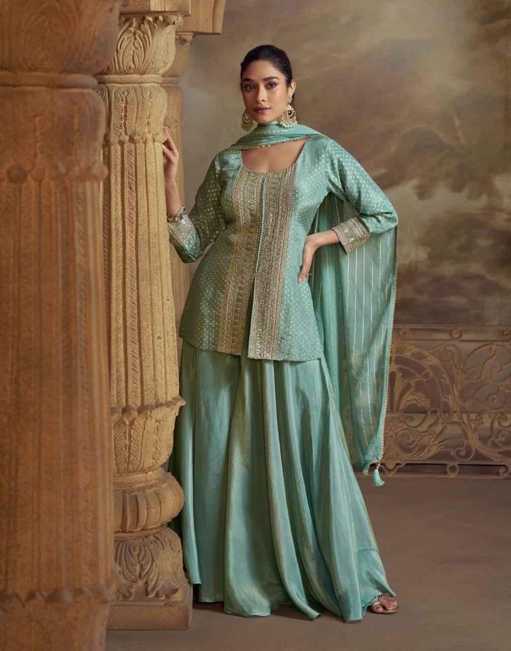 Zeenat By Sayuri 5821 To 5823 Series Designer Beautiful Festive Collection Occasional Wear & Party Wear Pure Viscose Crop Top With Bottom And Dupatta At Wholesale Price