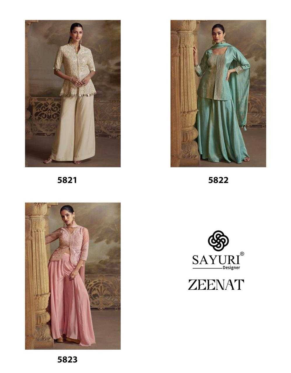 Zeenat By Sayuri 5821 To 5823 Series Designer Beautiful Festive Collection Occasional Wear & Party Wear Pure Viscose Crop Top With Bottom And Dupatta At Wholesale Price