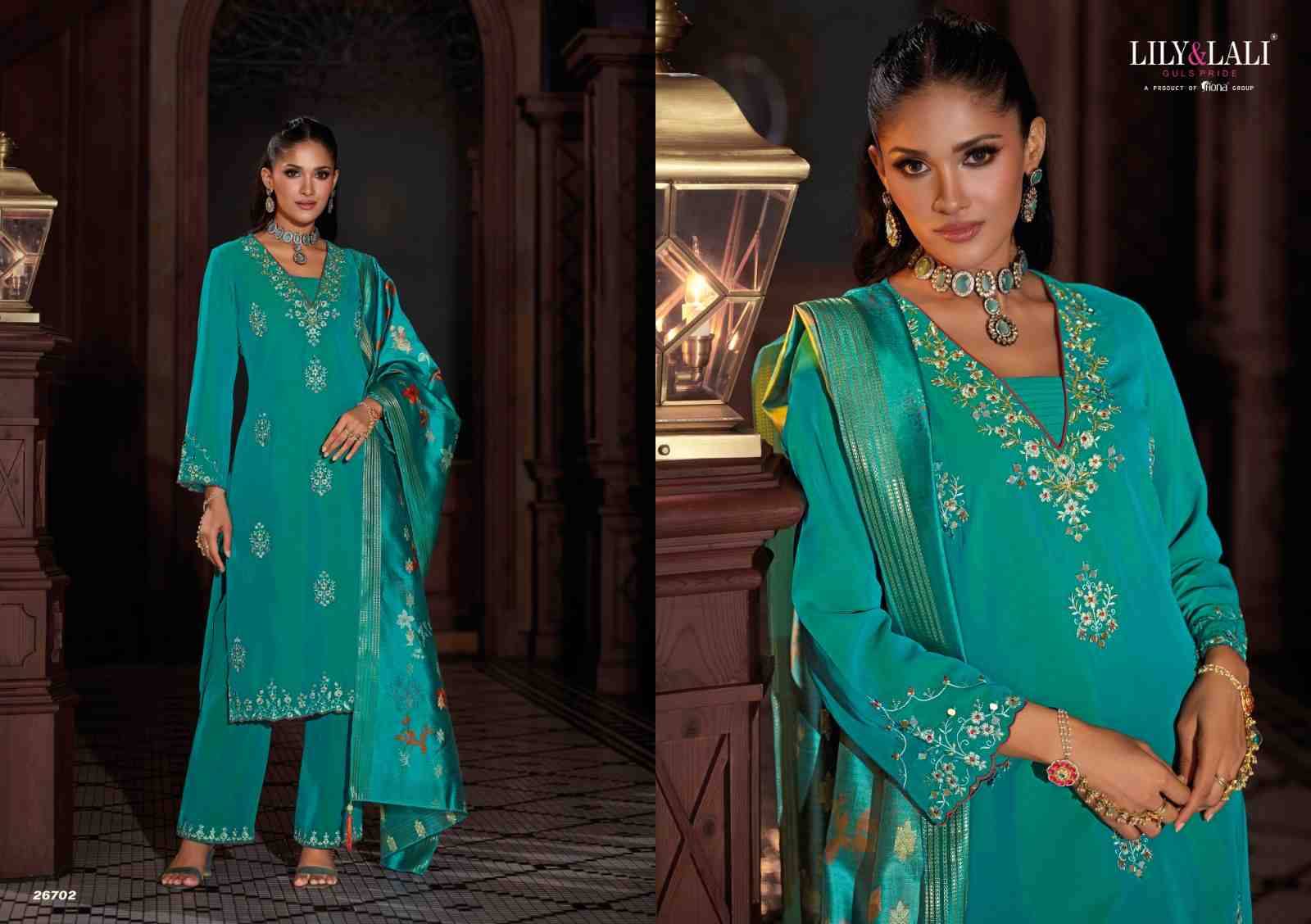 Nazaare By Lily And Lali 27601 To 27604 Series Beautiful Festive Suits Colorful Stylish Fancy Casual Wear & Ethnic Wear Viscose Silk Embroidery Dresses At Wholesale Price
