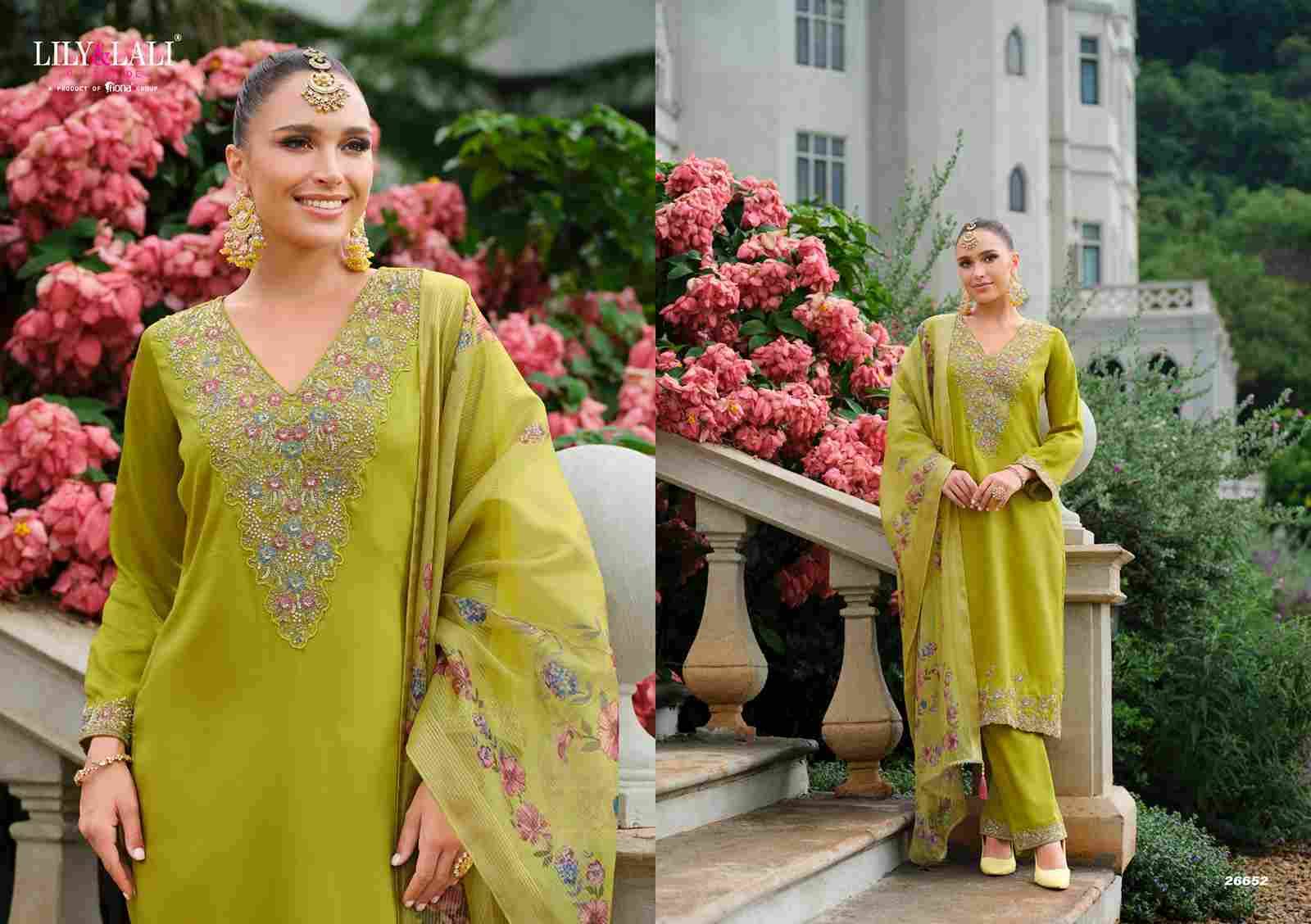 Mehzabeen By Lily And Lali 26651 To 26654 Series Beautiful Festive Suits Colorful Stylish Fancy Casual Wear & Ethnic Wear Viscose Silk Embroidery Dresses At Wholesale Price