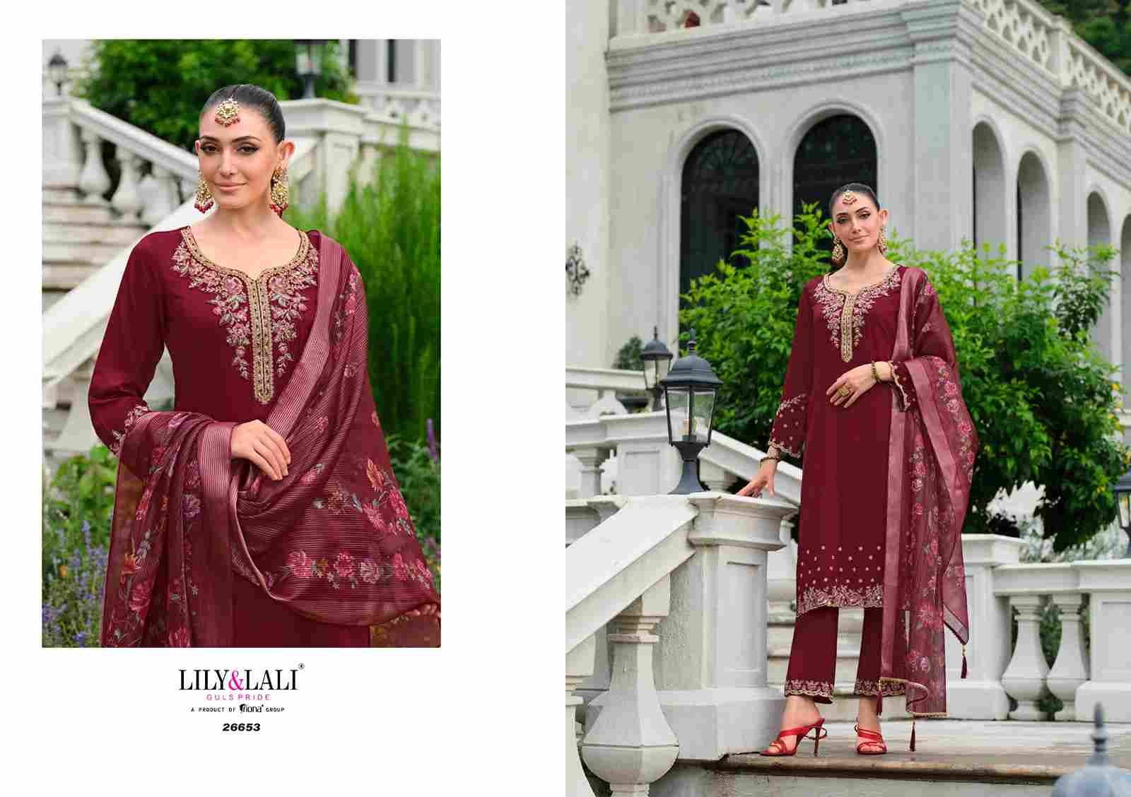 Mehzabeen By Lily And Lali 26651 To 26654 Series Beautiful Festive Suits Colorful Stylish Fancy Casual Wear & Ethnic Wear Viscose Silk Embroidery Dresses At Wholesale Price
