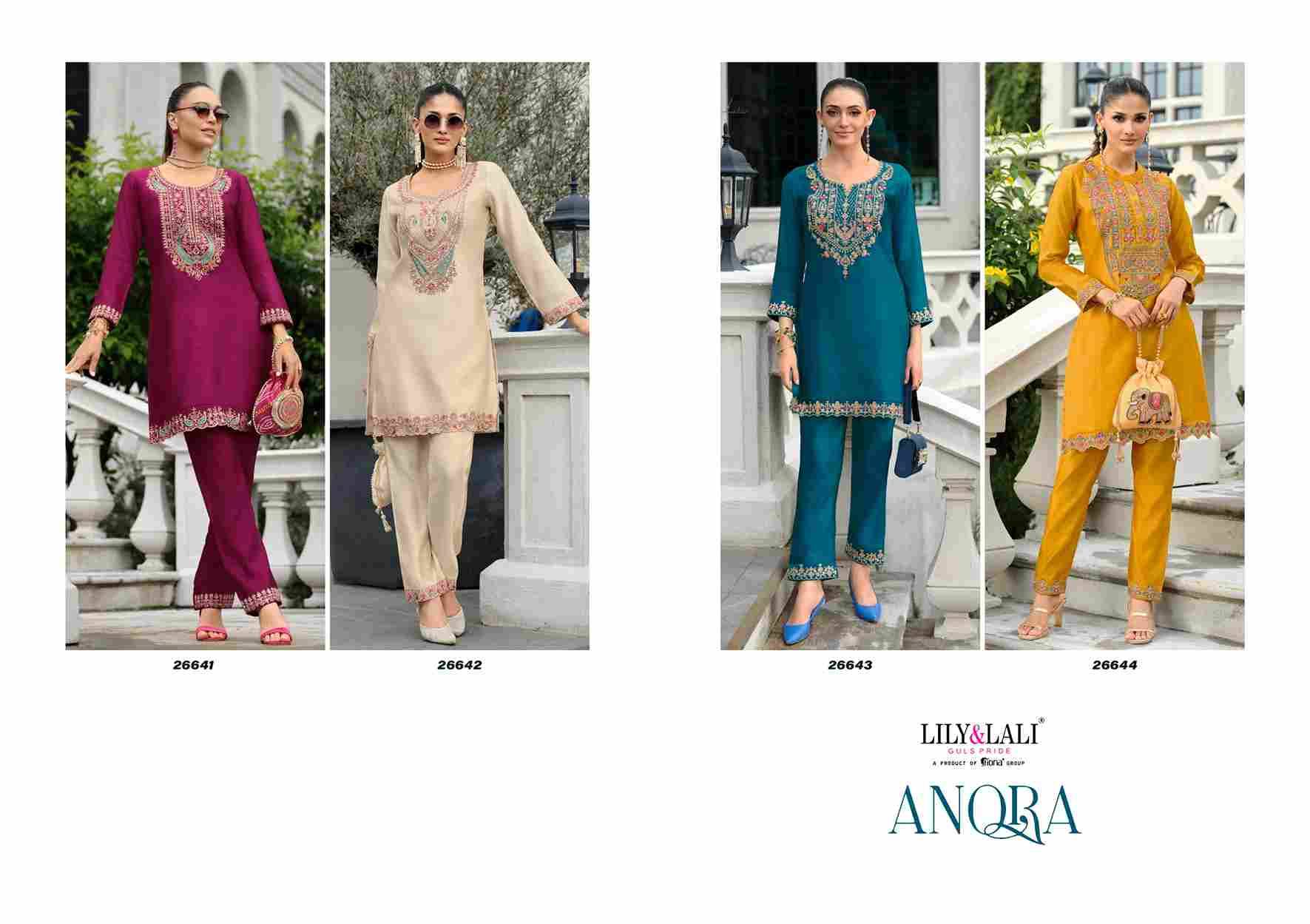 Anora By Lily And Lali 26641 To 26644 Series Designer Stylish Fancy Colorful Beautiful Party Wear & Ethnic Wear Collection Tussar Silk Co-Ords At Wholesale Price