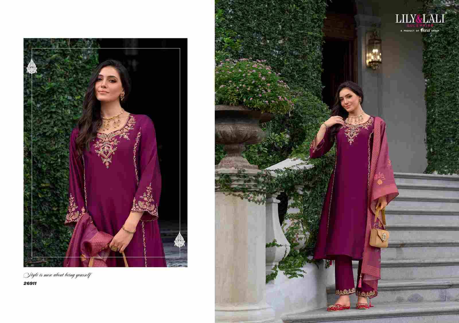 Malkana By Lily And Lali 26911 To 26914 Series Beautiful Festive Suits Colorful Stylish Fancy Casual Wear & Ethnic Wear Viscose Silk Embroidery Dresses At Wholesale Price