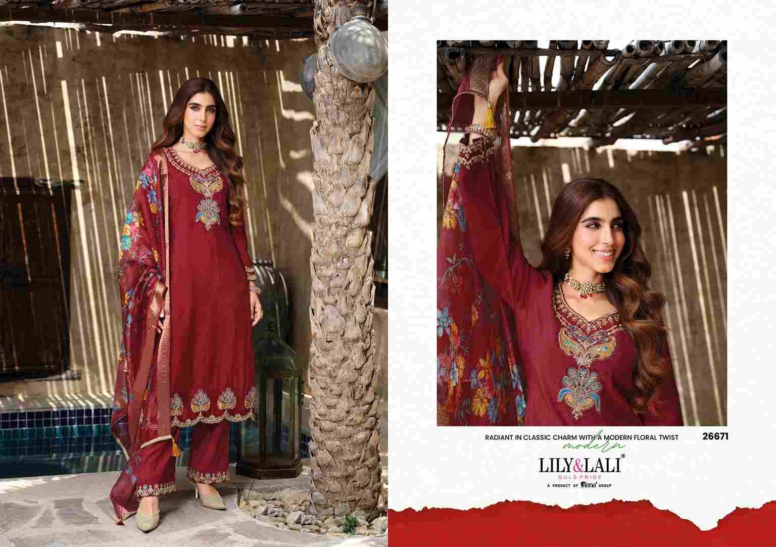 Rose By Lily And Lali 26671 To 26674 Series Beautiful Festive Suits Colorful Stylish Fancy Casual Wear & Ethnic Wear Simar Silk Embroidery Dresses At Wholesale Price