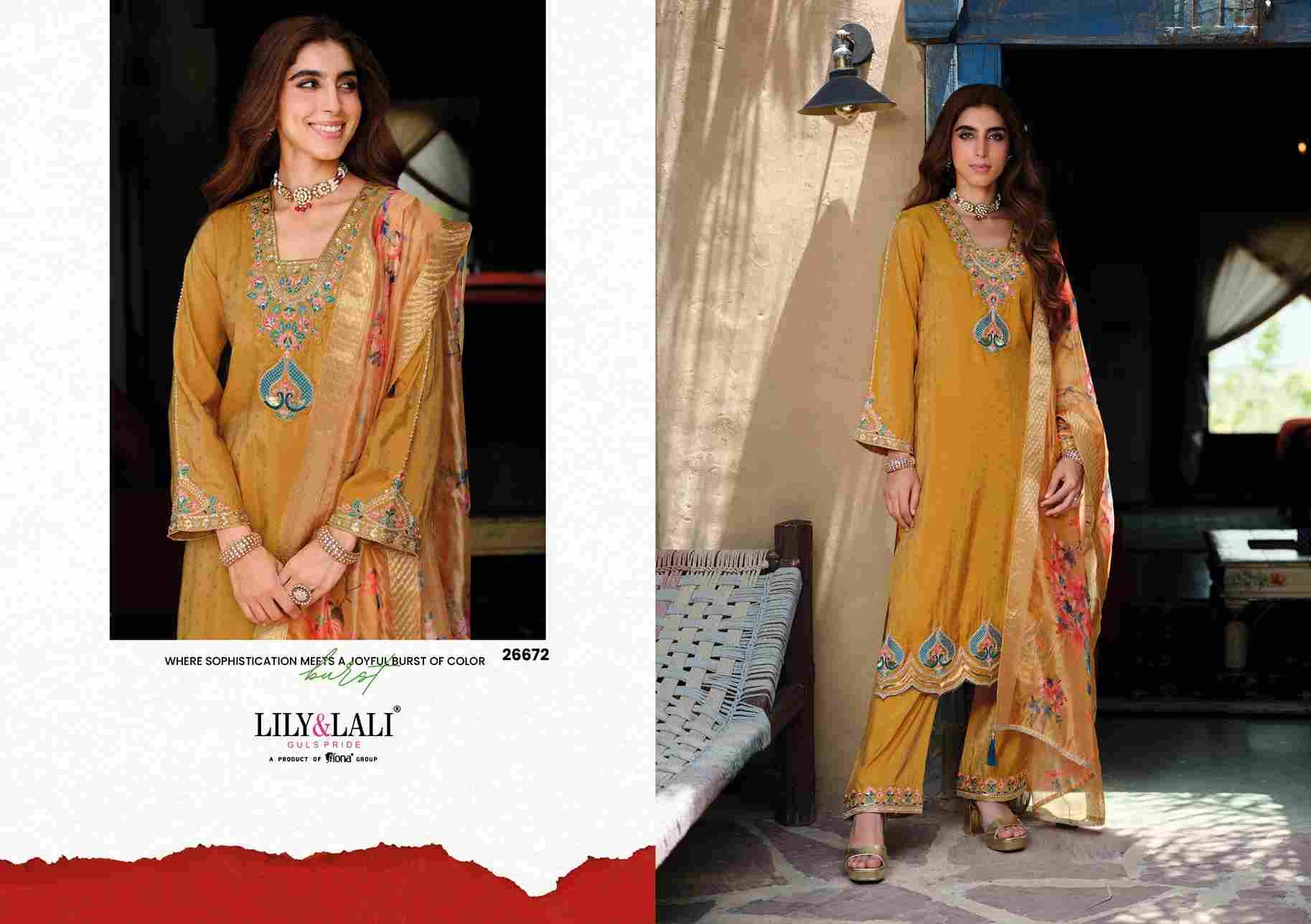 Rose By Lily And Lali 26671 To 26674 Series Beautiful Festive Suits Colorful Stylish Fancy Casual Wear & Ethnic Wear Simar Silk Embroidery Dresses At Wholesale Price