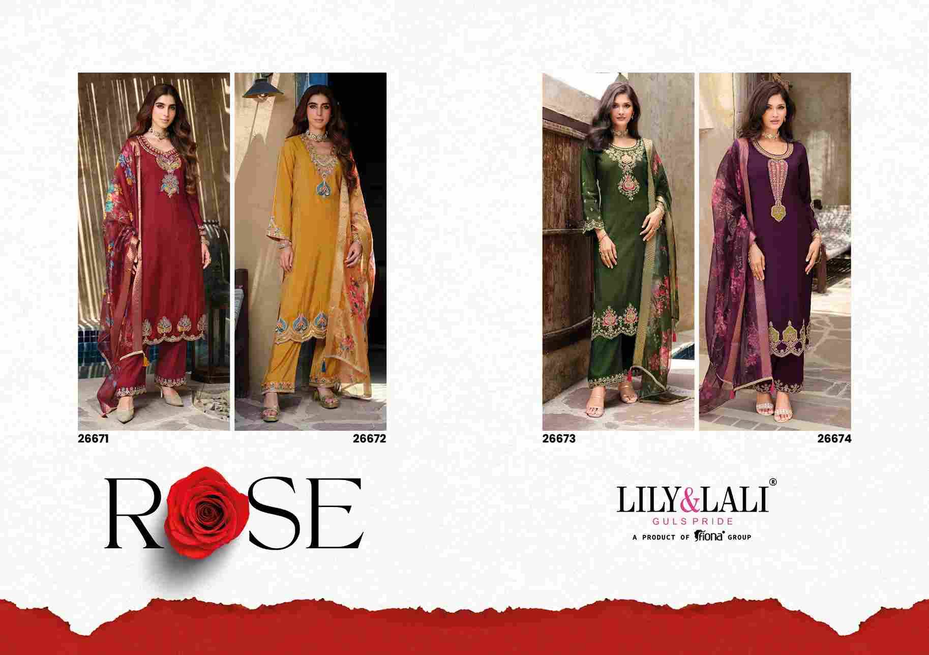Rose By Lily And Lali 26671 To 26674 Series Beautiful Festive Suits Colorful Stylish Fancy Casual Wear & Ethnic Wear Simar Silk Embroidery Dresses At Wholesale Price