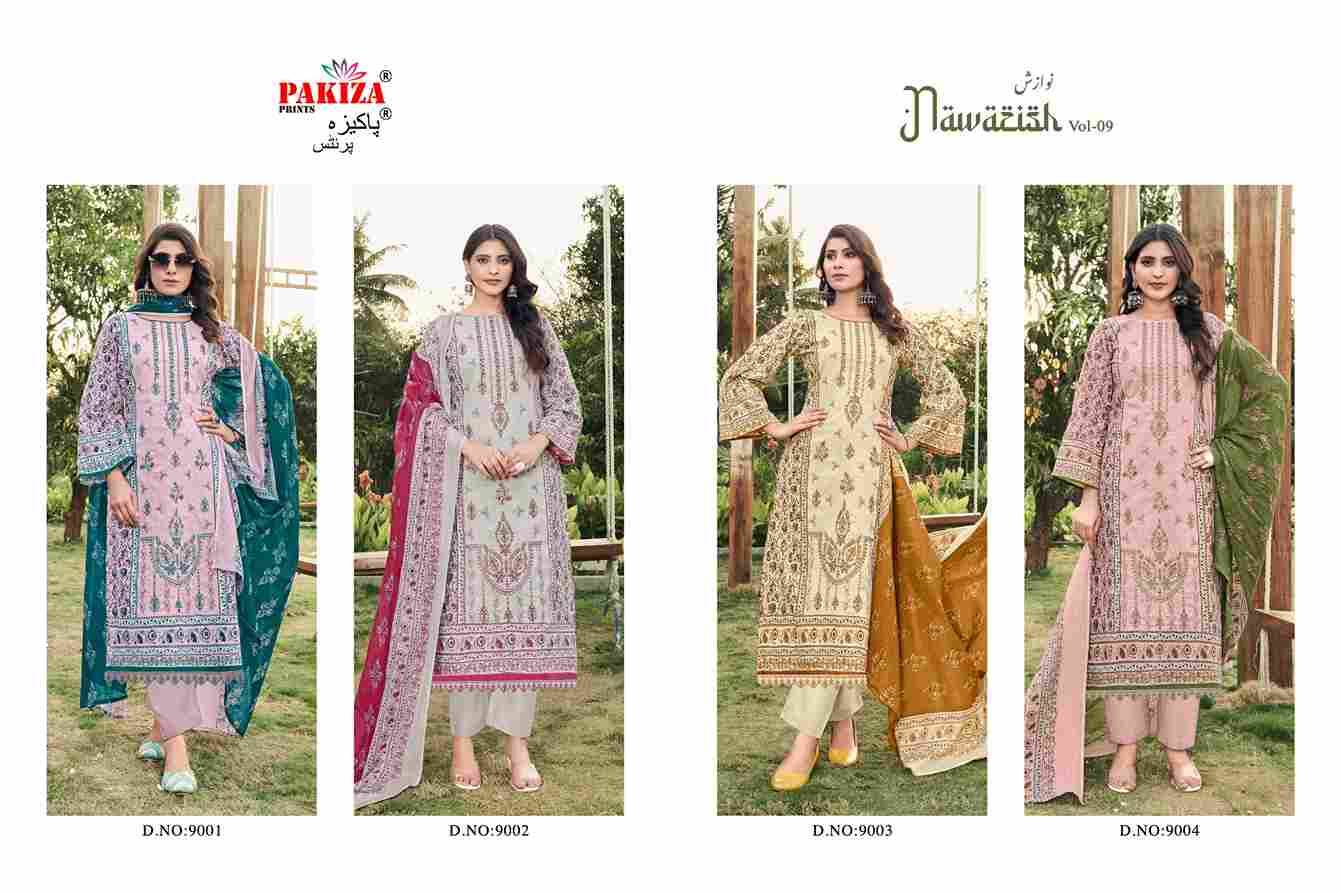 Nawazish Vol-09 By Pakiza Prints 9001 To 9004 Series Beautiful Festive Suits Stylish Fancy Colorful Party Wear & Occasional Wear Lawn Cotton Print Dresses At Wholesale Price