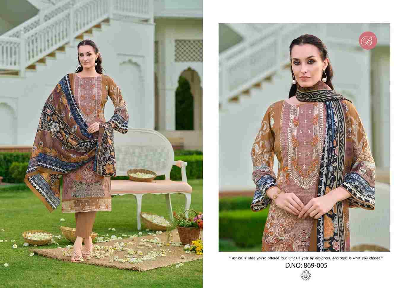 Yasmin Vol-2 By Belliza 869-001 To 869-008 Series Beautiful Suits Colorful Stylish Fancy Casual Wear & Ethnic Wear Pure Jam Cotton Dresses At Wholesale Price