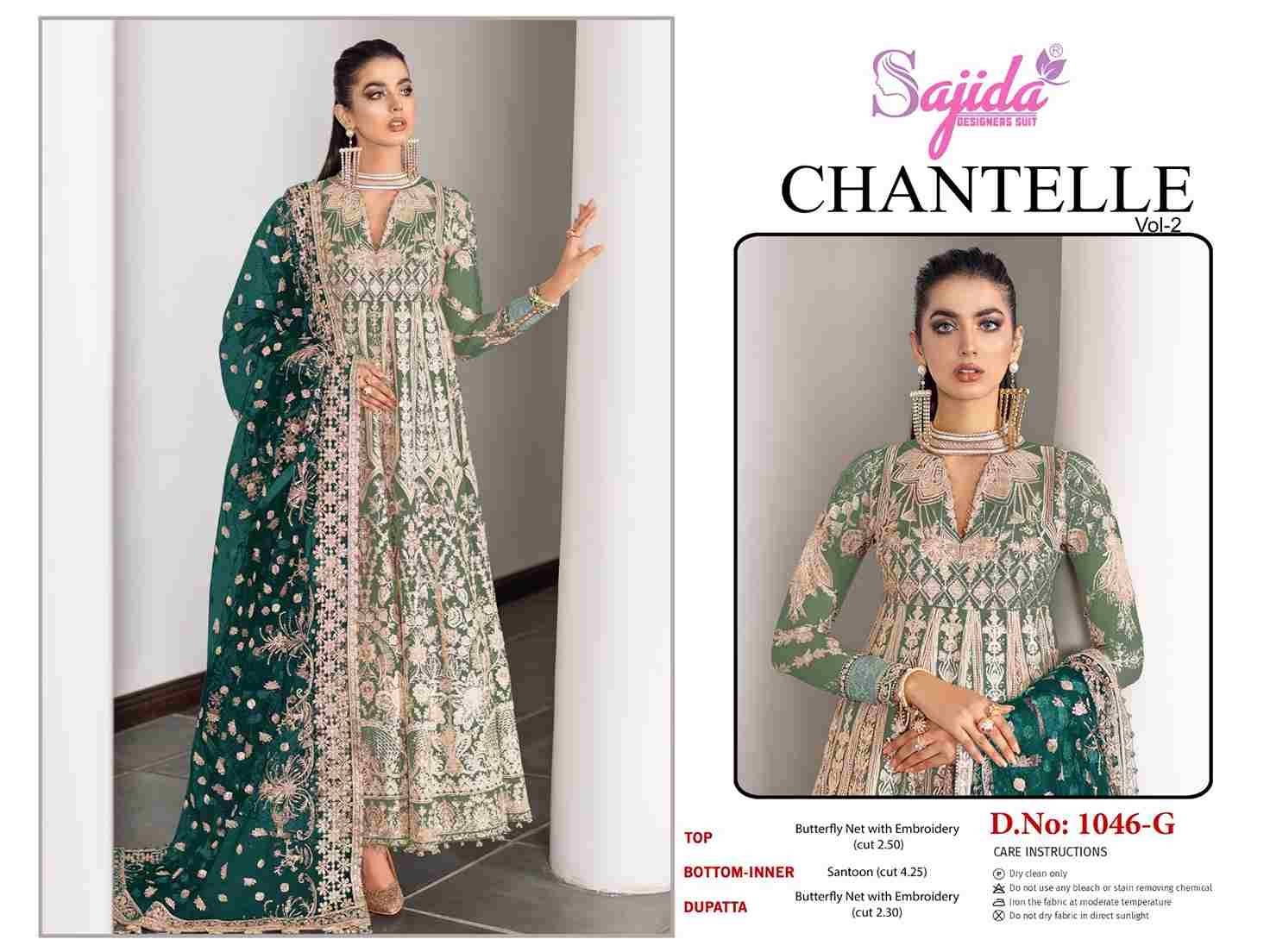 Chantelle Vol-2 By Sajida Designer Suits 1046-E To 1046-H Series Designer Pakistani Suits Beautiful Fancy Stylish Colorful Party Wear & Occasional Wear Net With Embroidery Dresses At Wholesale Price