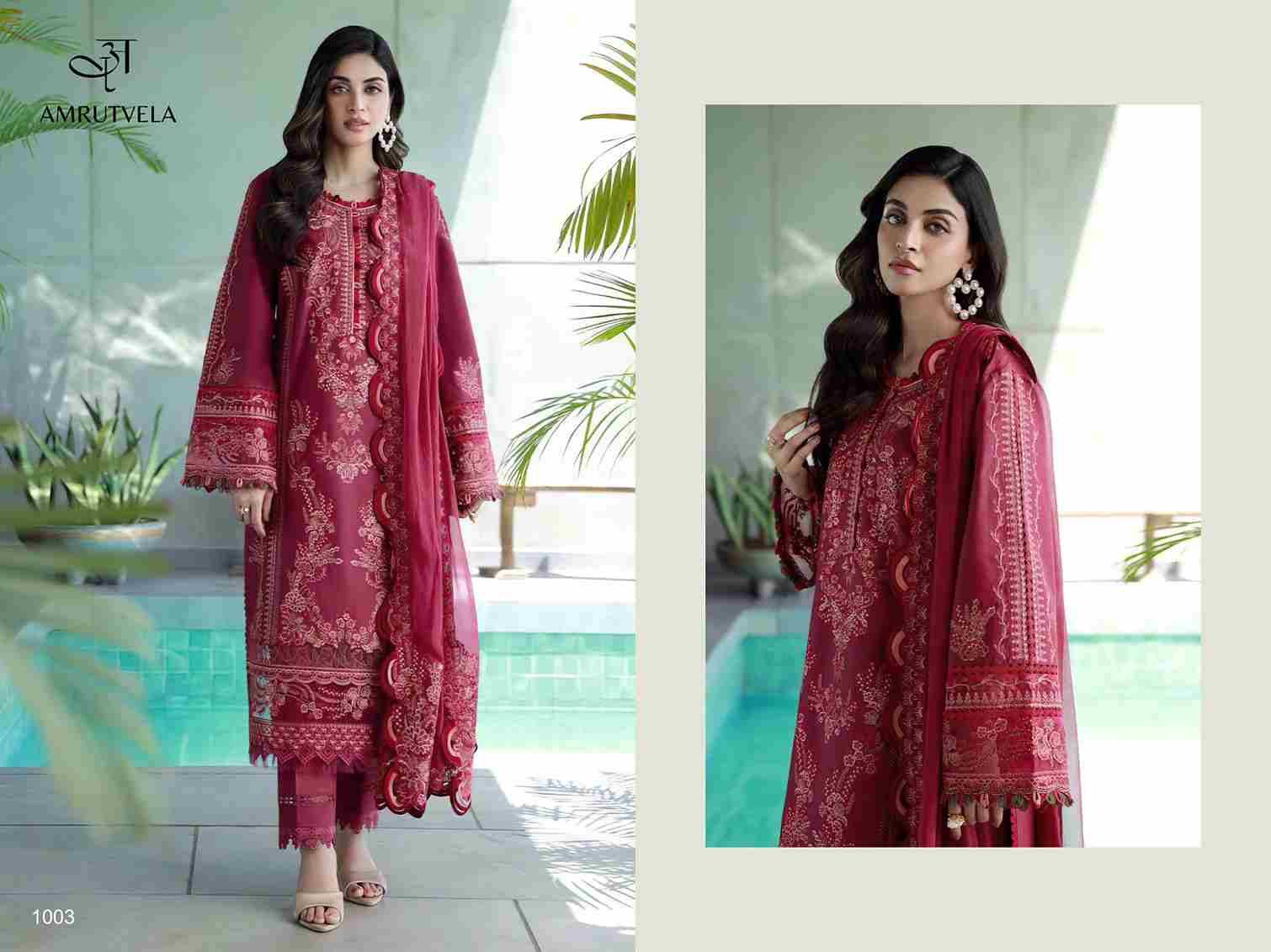 Ombre Classic By Amrutvela 1001 To 1004 Series Designer Pakistani Suits Beautiful Fancy Colorful Stylish Party Wear & Occasional Wear Lawn Cotton Embroidered Dresses At Wholesale Price