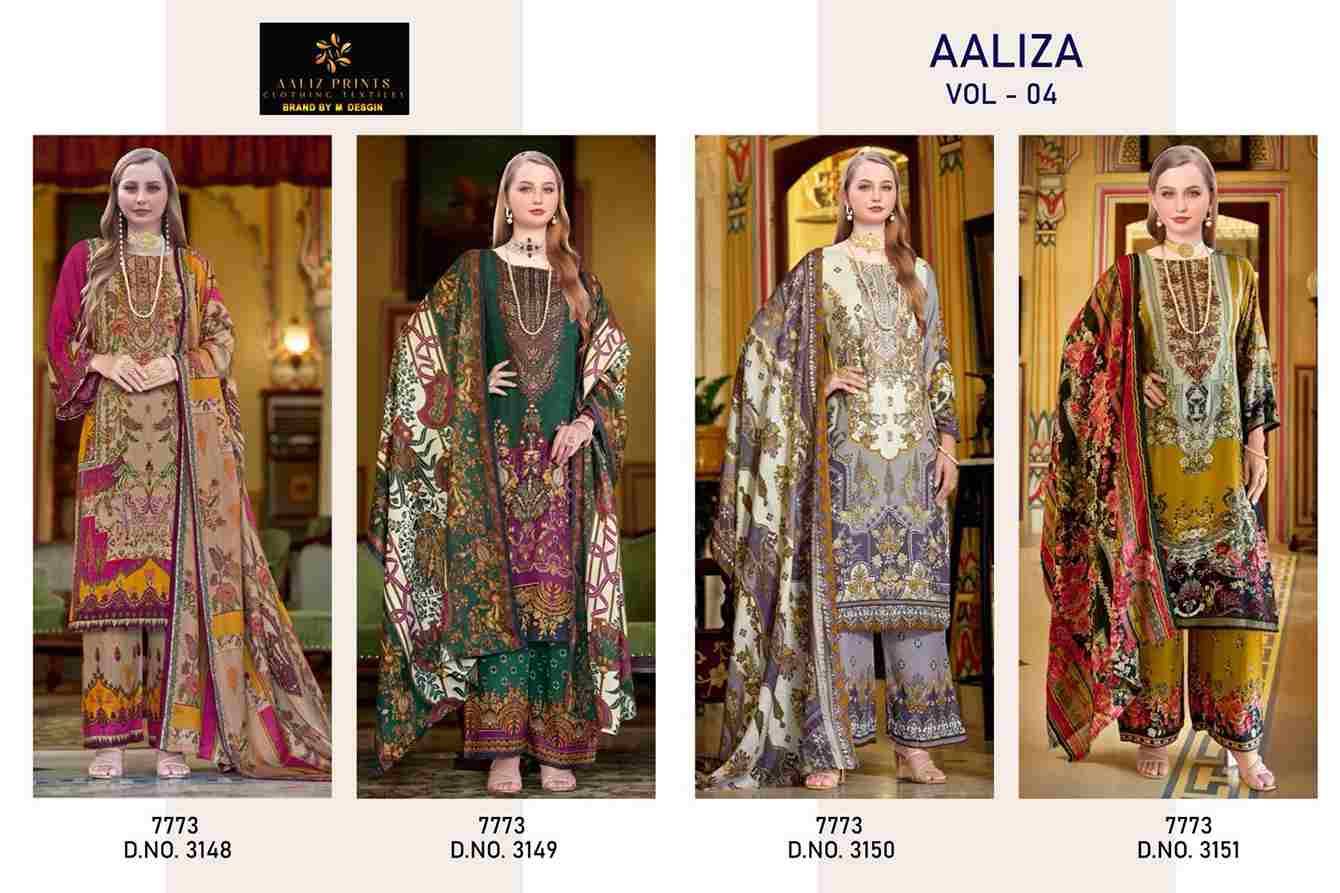 Aaliza Vol-4 By Aaliz Prints 3148 To 3151 Series Beautiful Pakistani Suits Stylish Fancy Colorful Casual Wear & Ethnic Wear Cotton Digital Print Dresses At Wholesale Price