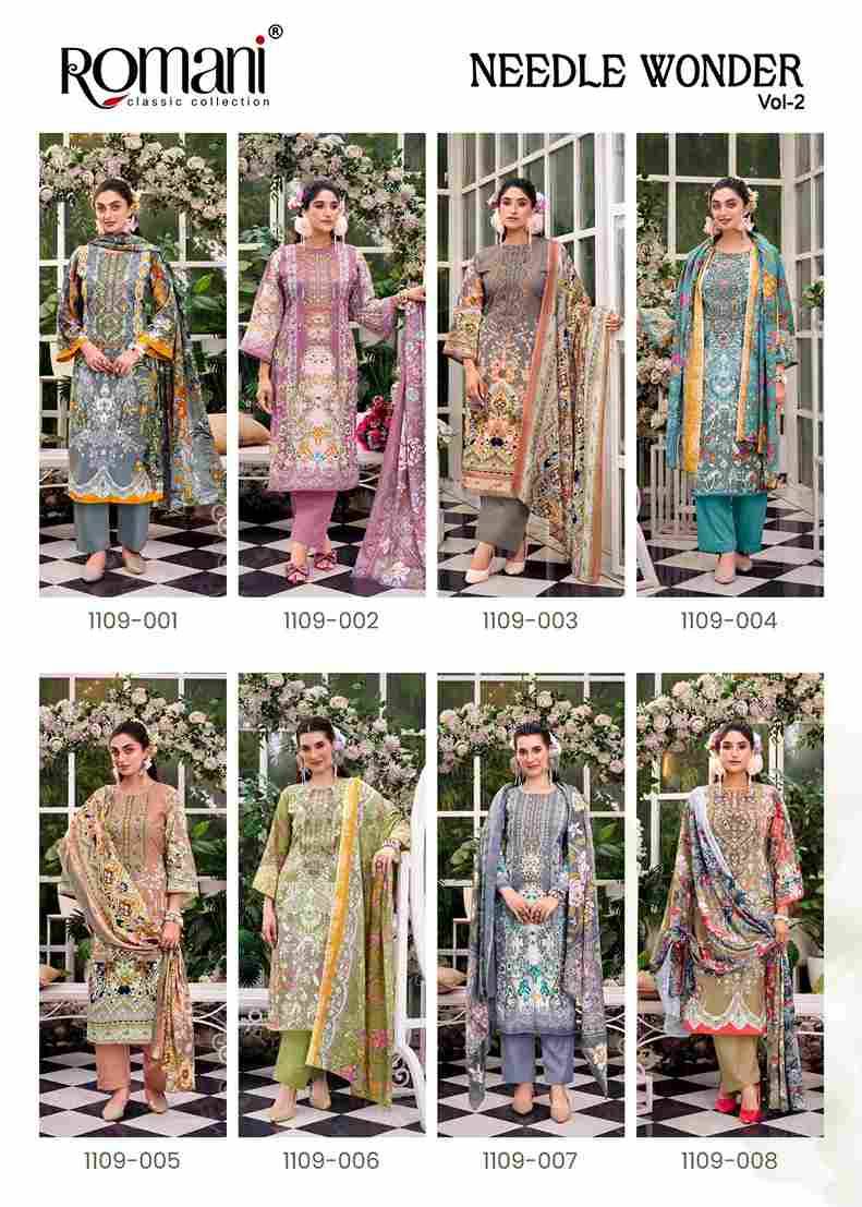 Needle Wonder Vol-2 By Romani 1109-001 To 1109-008 Series Beautiful Festive Suits Stylish Fancy Colorful Casual Wear & Ethnic Wear Soft Cotton Print Dresses At Wholesale Price