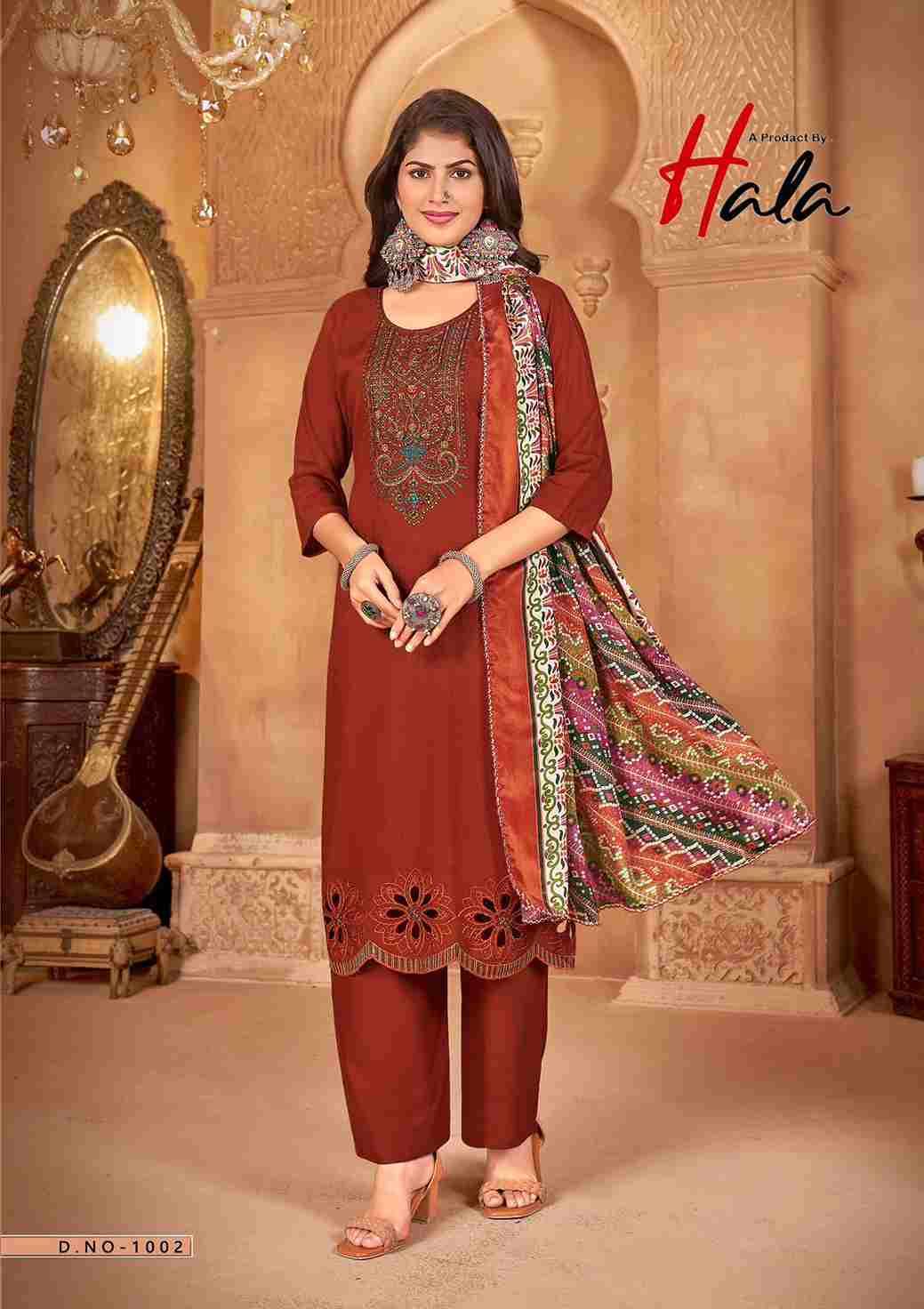 Nigaar By Hala 1001 To 1008 Series Beautiful Festive Suits Stylish Fancy Colorful Casual Wear & Ethnic Wear Pure Rayon Slub Dresses At Wholesale Price
