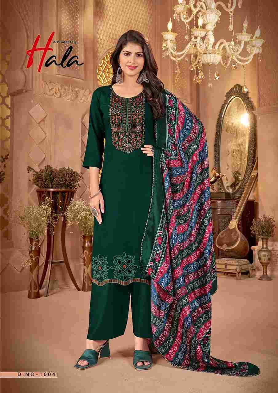 Nigaar By Hala 1001 To 1008 Series Beautiful Festive Suits Stylish Fancy Colorful Casual Wear & Ethnic Wear Pure Rayon Slub Dresses At Wholesale Price