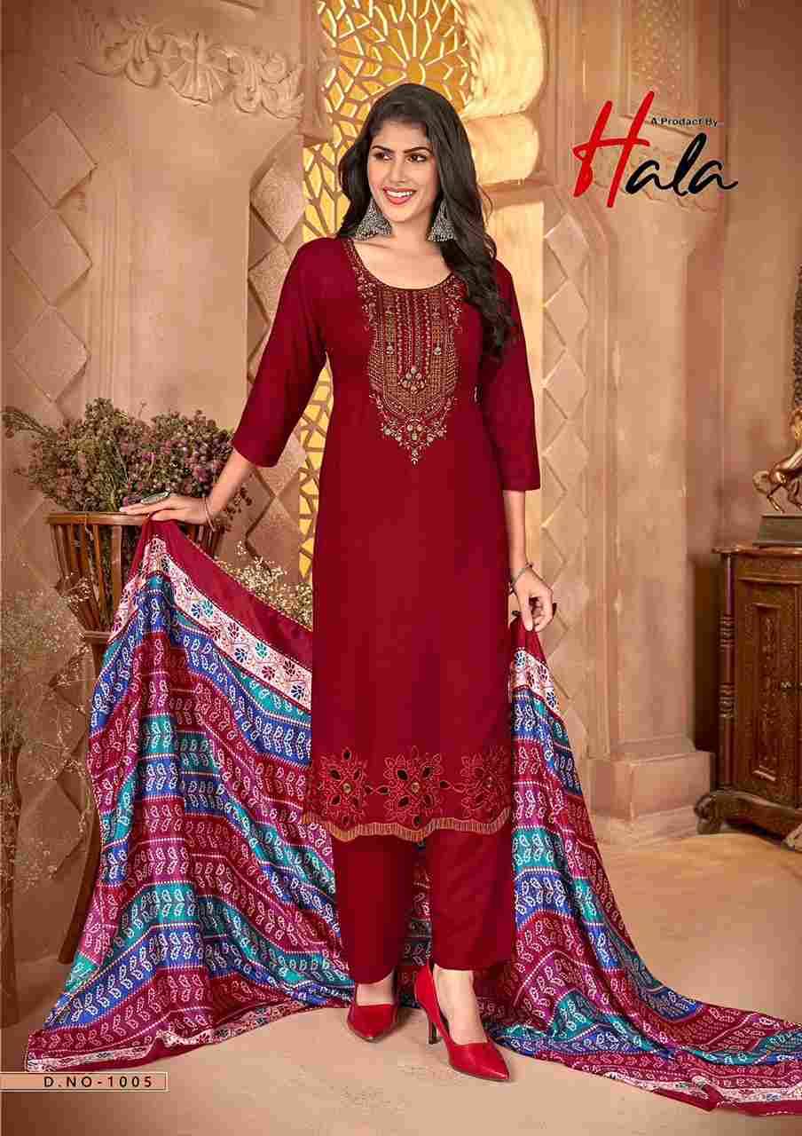 Nigaar By Hala 1001 To 1008 Series Beautiful Festive Suits Stylish Fancy Colorful Casual Wear & Ethnic Wear Pure Rayon Slub Dresses At Wholesale Price