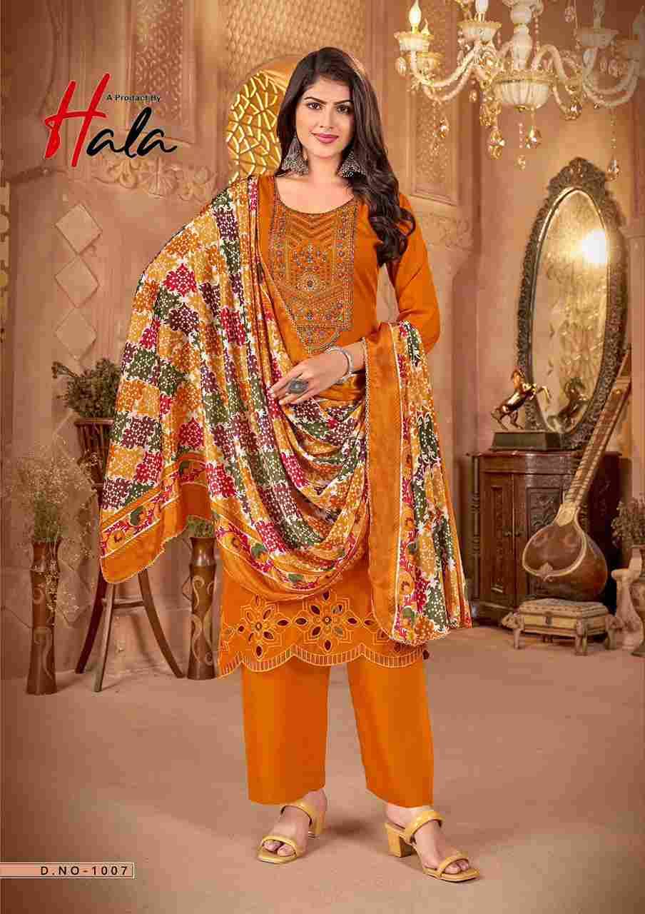 Nigaar By Hala 1001 To 1008 Series Beautiful Festive Suits Stylish Fancy Colorful Casual Wear & Ethnic Wear Pure Rayon Slub Dresses At Wholesale Price