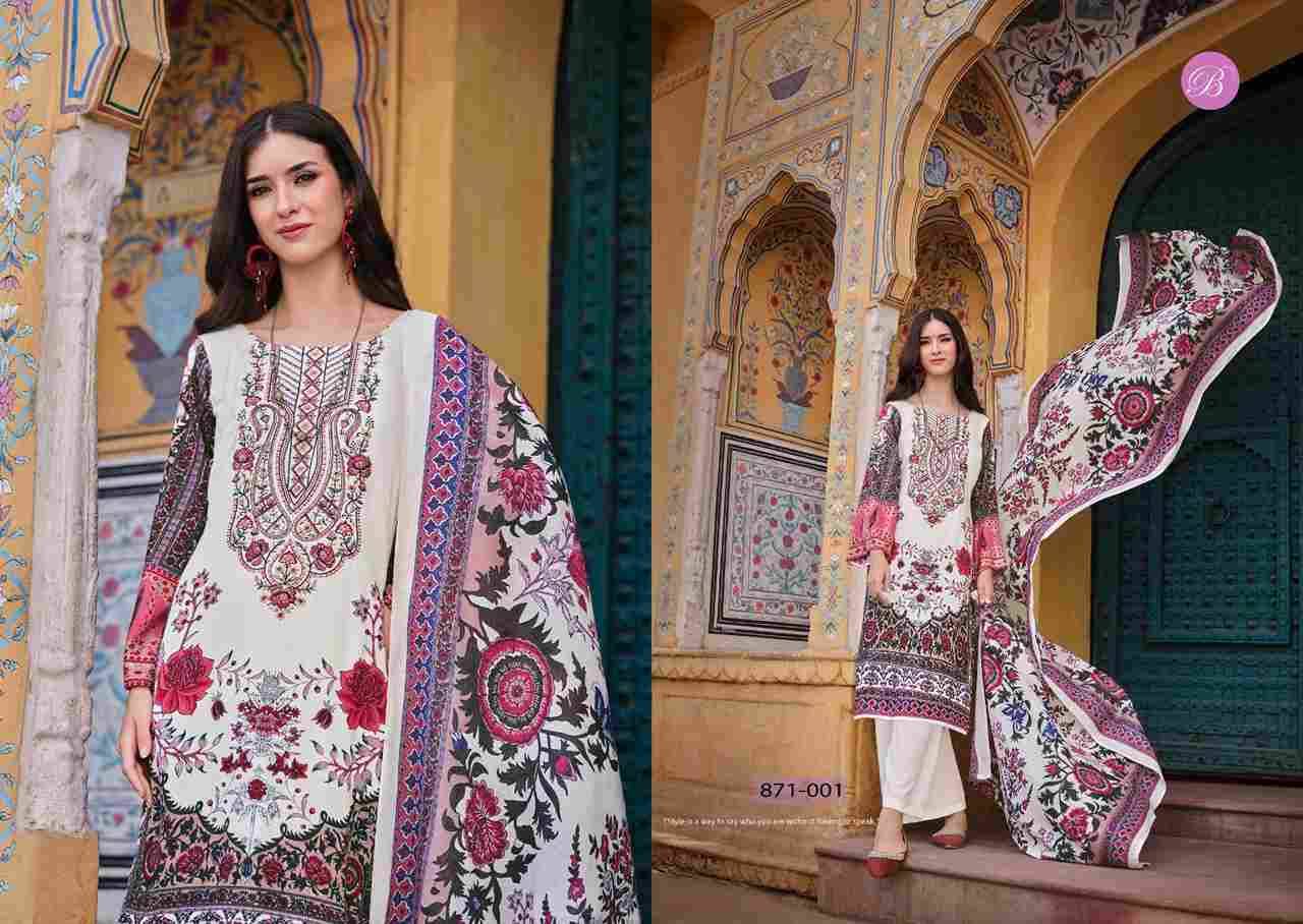 Riwayat Vol-13 By Belliza 871-001 To 871-008 Series Beautiful Festive Suits Stylish Fancy Colorful Casual Wear & Ethnic Wear Pure Viscose Rayon Print Dresses At Wholesale Price