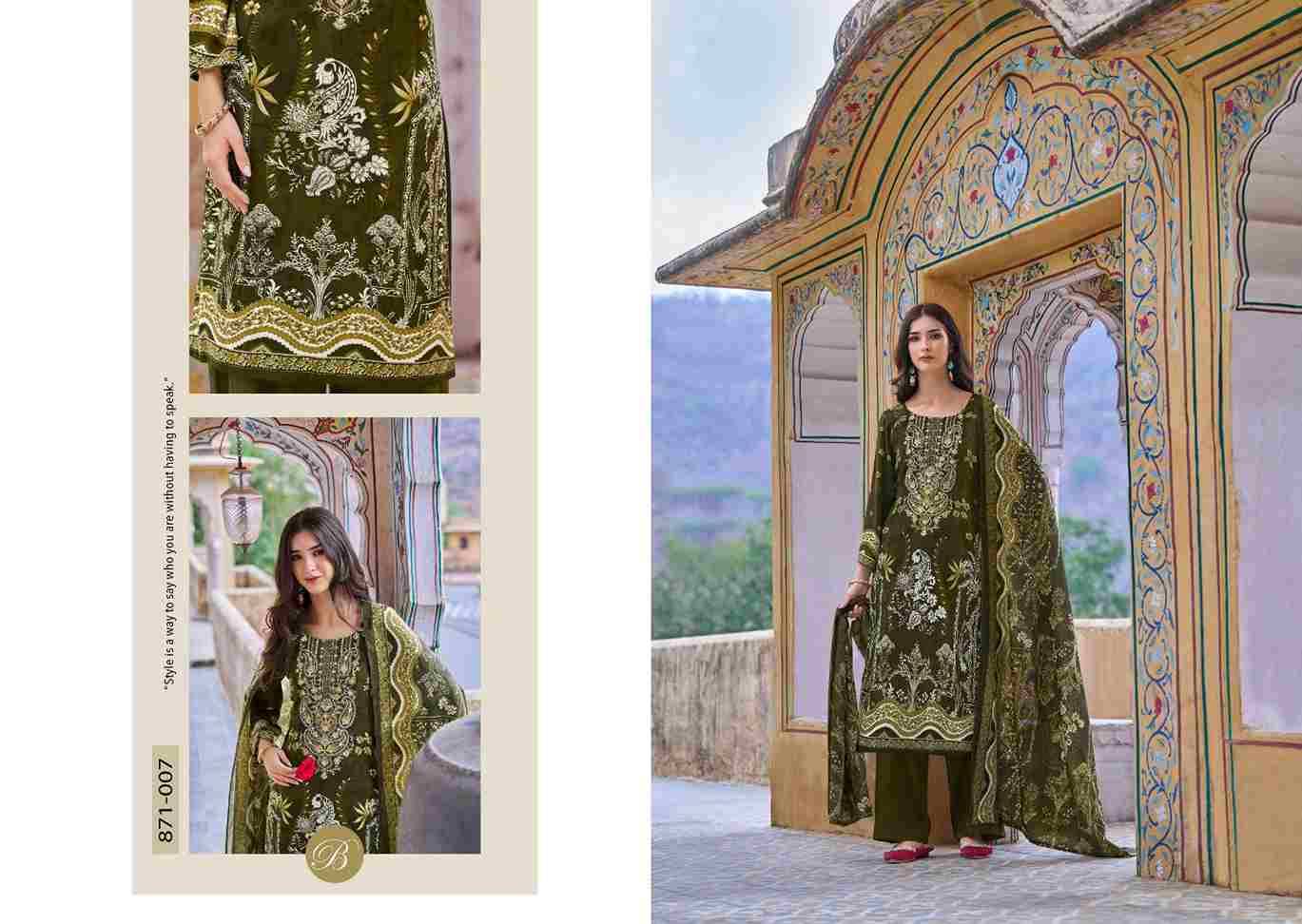 Riwayat Vol-13 By Belliza 871-001 To 871-008 Series Beautiful Festive Suits Stylish Fancy Colorful Casual Wear & Ethnic Wear Pure Viscose Rayon Print Dresses At Wholesale Price