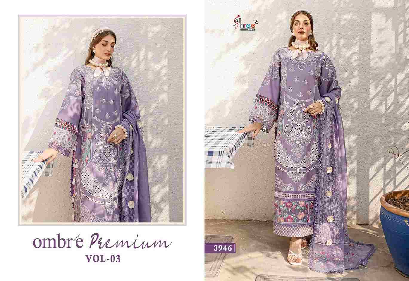 Ombre Premium Vol-3 By Shree Fabs 3946 To 3951 Series Designer Pakistani Suits Collection Beautiful Stylish Fancy Colorful Party Wear & Ethnic Wear Pure Viscose With Pure Cotton With Embroidery Dresses At Wholesale Price