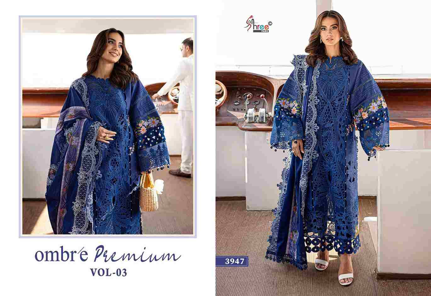 Ombre Premium Vol-3 By Shree Fabs 3946 To 3951 Series Designer Pakistani Suits Collection Beautiful Stylish Fancy Colorful Party Wear & Ethnic Wear Pure Viscose With Pure Cotton With Embroidery Dresses At Wholesale Price