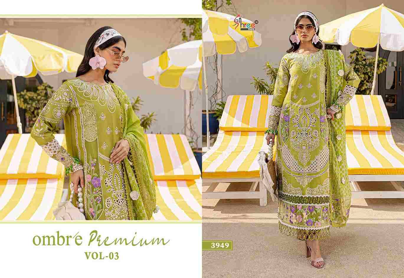Ombre Premium Vol-3 By Shree Fabs 3946 To 3951 Series Designer Pakistani Suits Collection Beautiful Stylish Fancy Colorful Party Wear & Ethnic Wear Pure Viscose With Pure Cotton With Embroidery Dresses At Wholesale Price