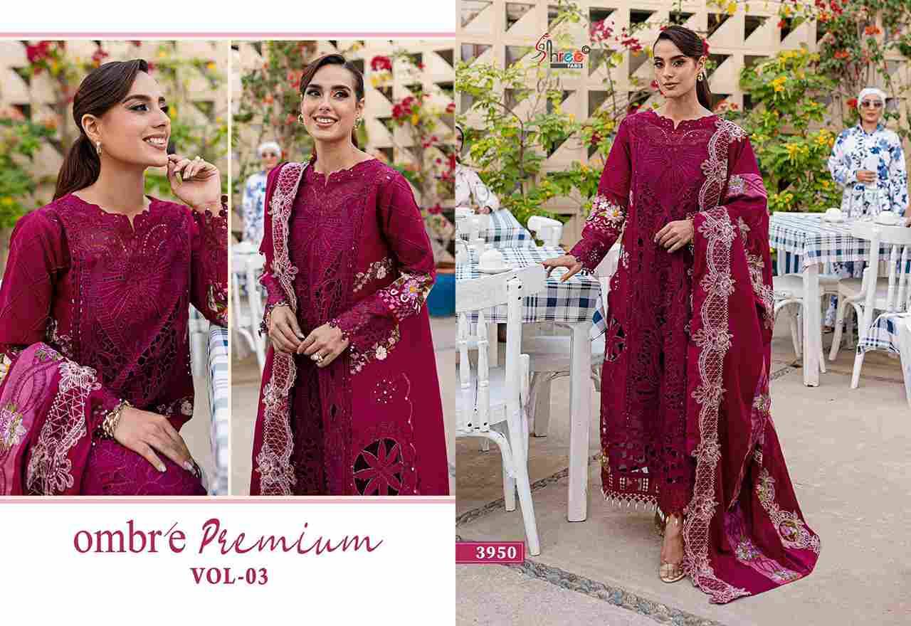Ombre Premium Vol-3 By Shree Fabs 3946 To 3951 Series Designer Pakistani Suits Collection Beautiful Stylish Fancy Colorful Party Wear & Ethnic Wear Pure Viscose With Pure Cotton With Embroidery Dresses At Wholesale Price