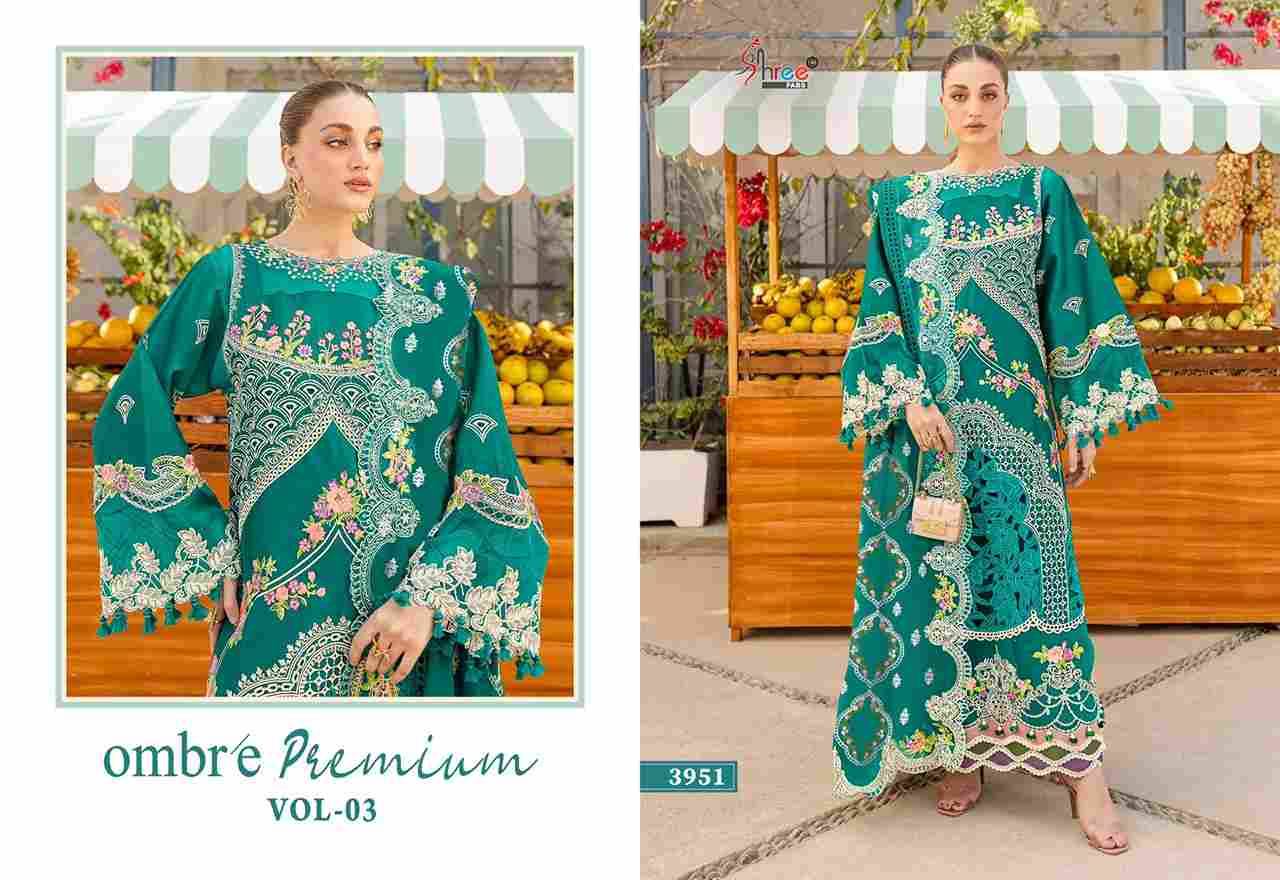 Ombre Premium Vol-3 By Shree Fabs 3946 To 3951 Series Designer Pakistani Suits Collection Beautiful Stylish Fancy Colorful Party Wear & Ethnic Wear Pure Viscose With Pure Cotton With Embroidery Dresses At Wholesale Price