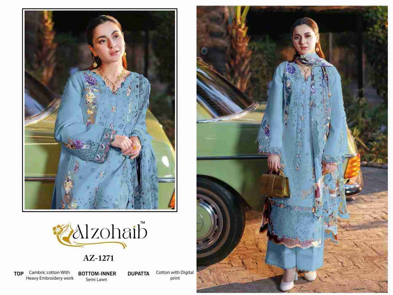 Zahra Vol-3 By Alzohaib 1271 To 1275 Series Beautiful Pakistani Suits Stylish Fancy Colorful Party Wear & Occasional Wear Cambric Cotton Print Dresses At Wholesale Price