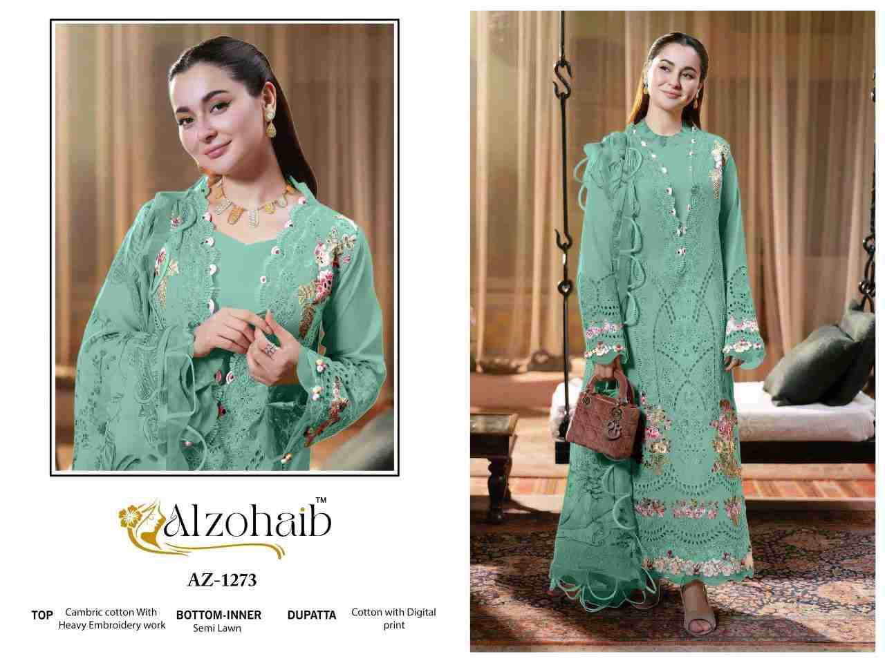 Zahra Vol-3 By Alzohaib 1271 To 1275 Series Beautiful Pakistani Suits Stylish Fancy Colorful Party Wear & Occasional Wear Cambric Cotton Print Dresses At Wholesale Price